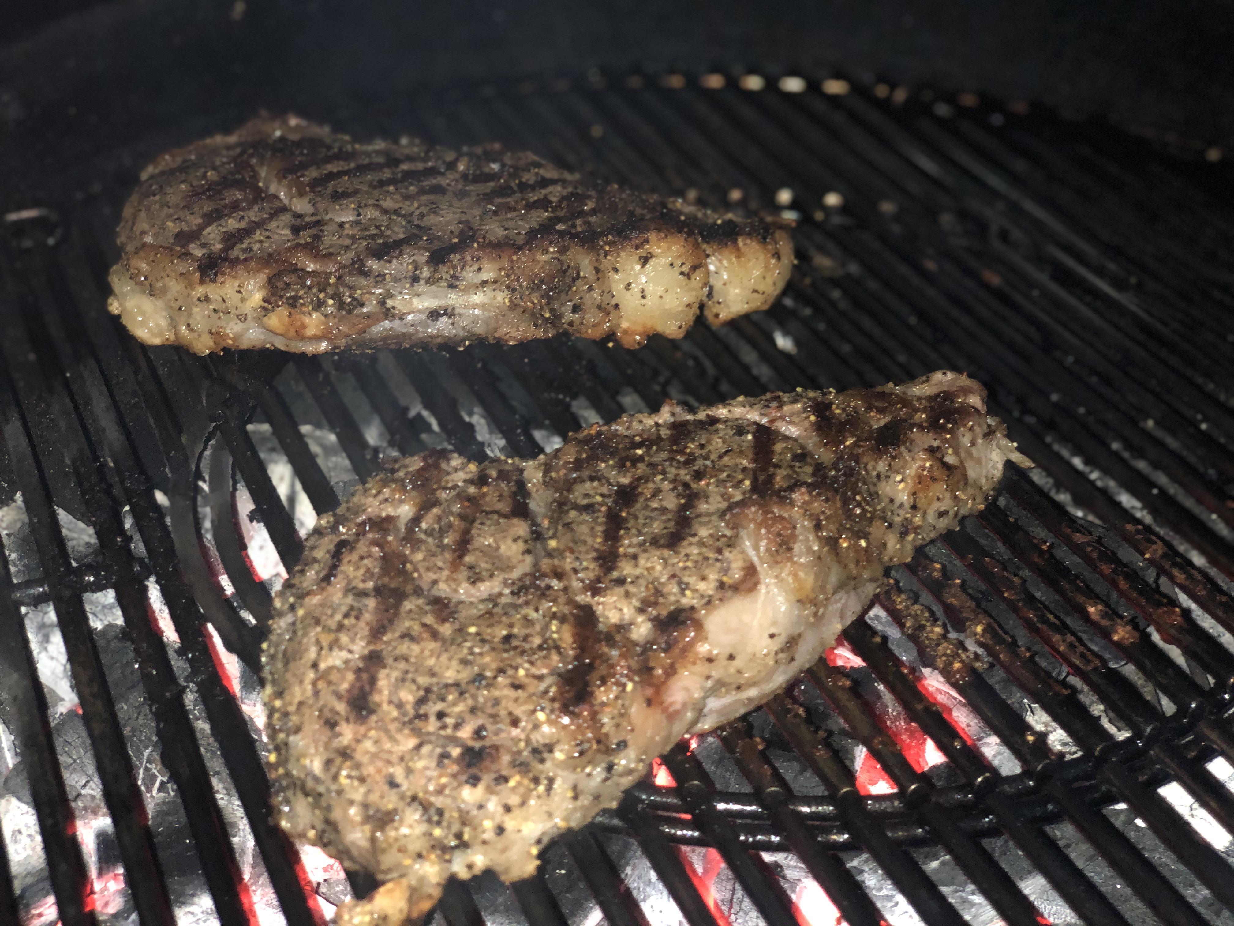 1 1/2 inch rib eyes on the weber master touch r/webergrills