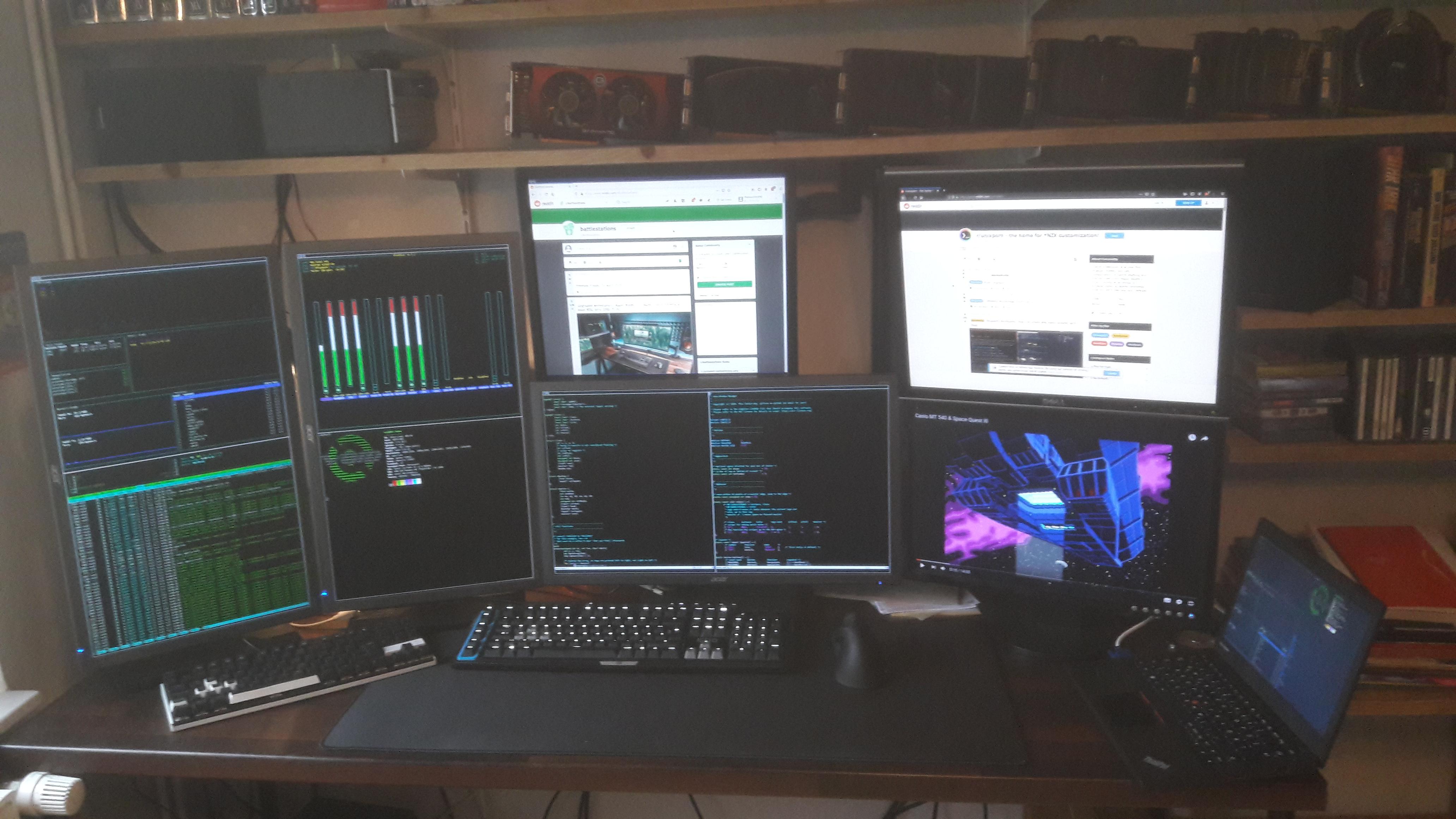 Six Monitor Battlestation powered by Void Linux r/linuxmasterrace