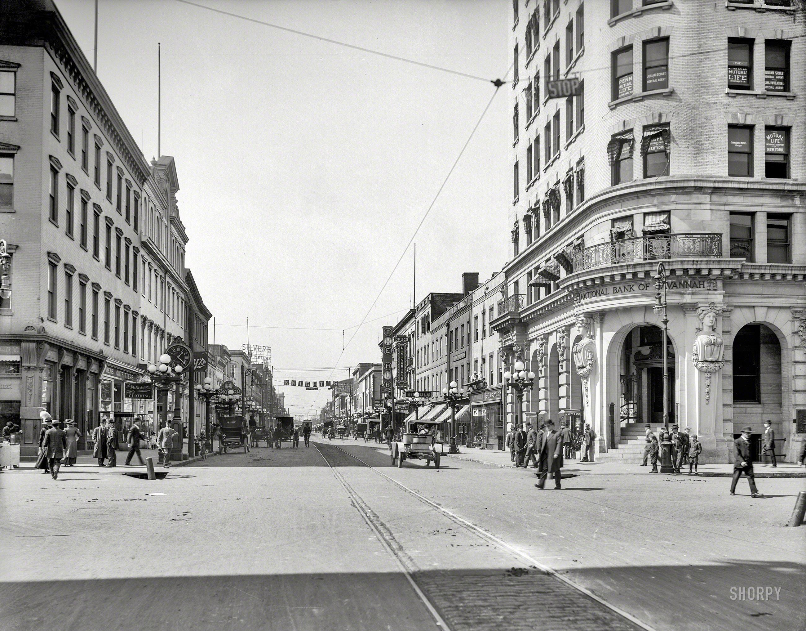Savannah, circa 1907. Broughton Street from Bull. r/savannah