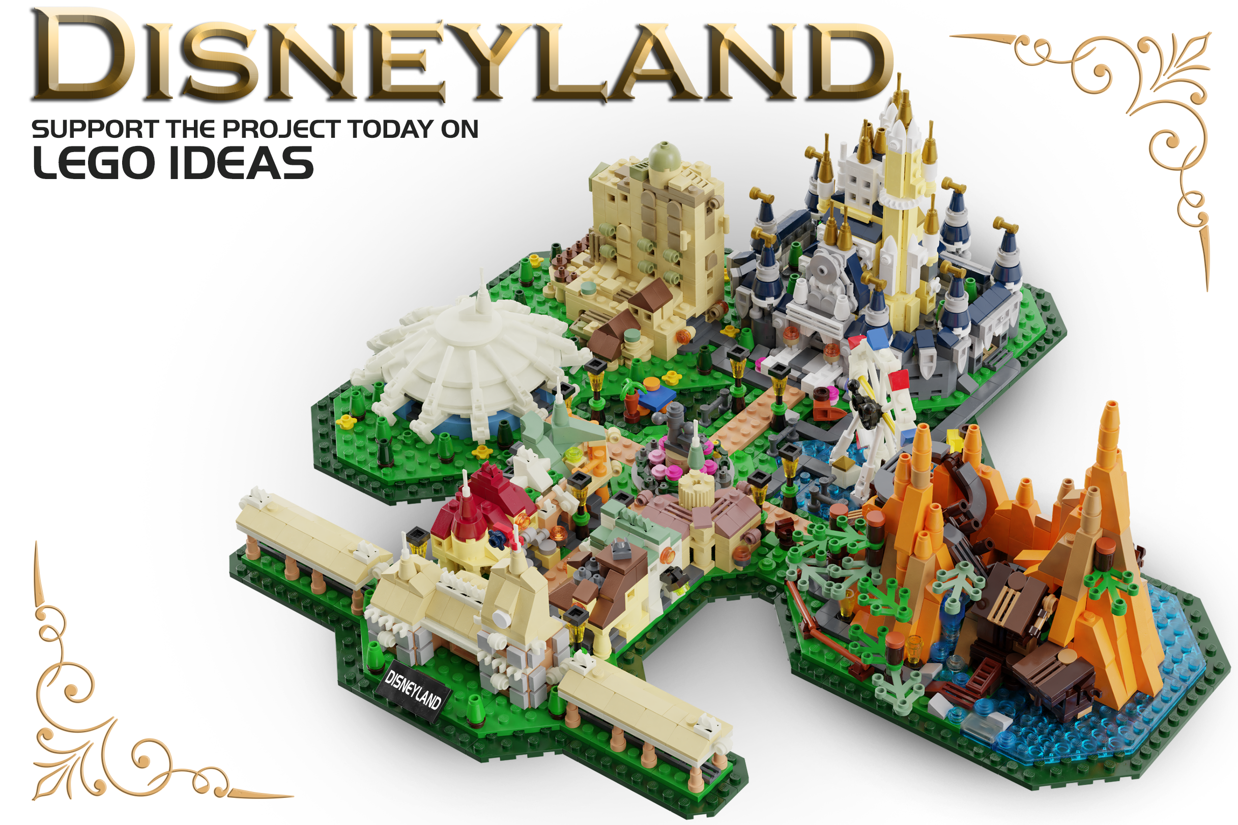 DISNEYLAND microscale version 2250 pieces (lego ideas) r/lego