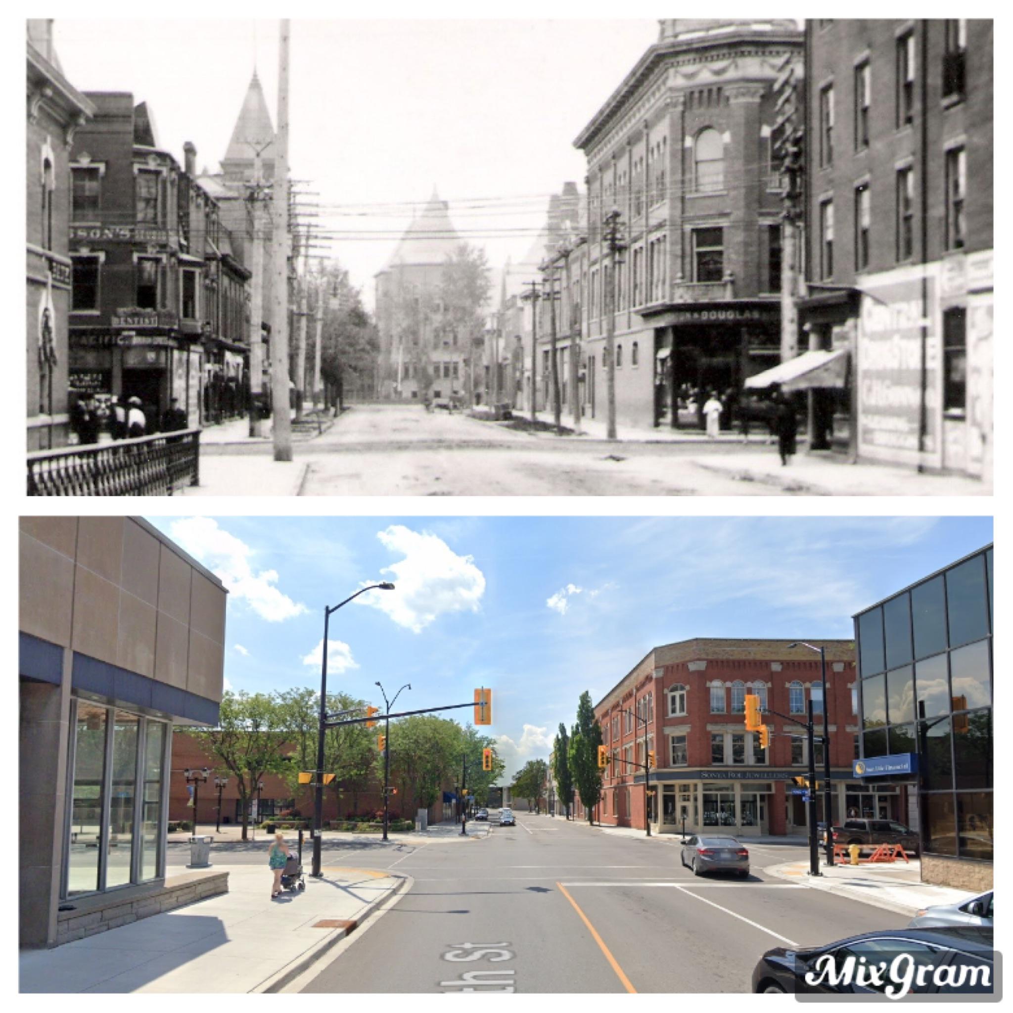 Downtown Chatham, Ontario. 1905 vs now OldPhotosInRealLife