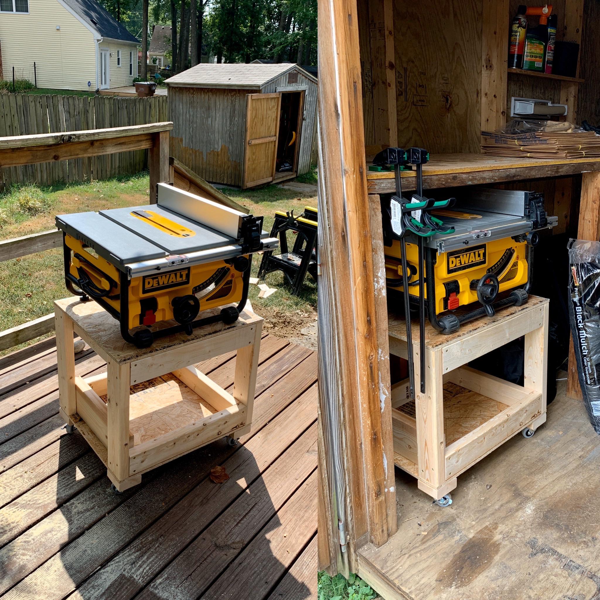 First project with the new table saw build a cart to use the table