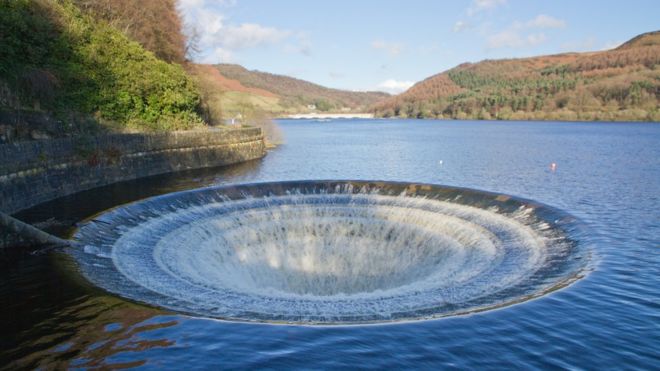 Ladybower Reservoir (Derbyshire, UK) Plughole (From BBC News Website