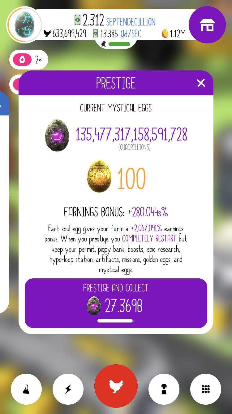Finally made it to 100 eggs of prophecy! r/EggsInc