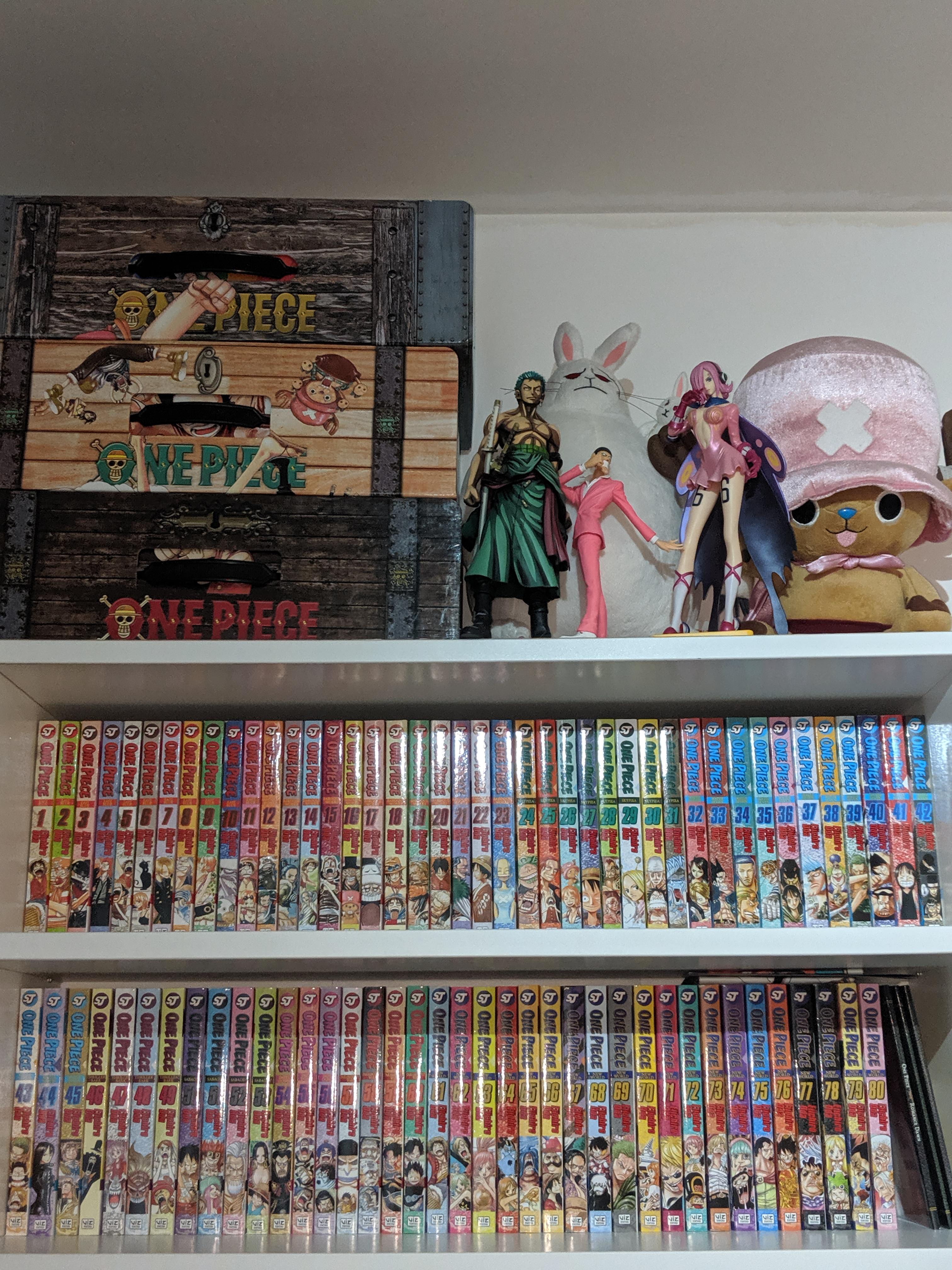 Dedicated the top of my bookshelf to One Piece r/OnePiece