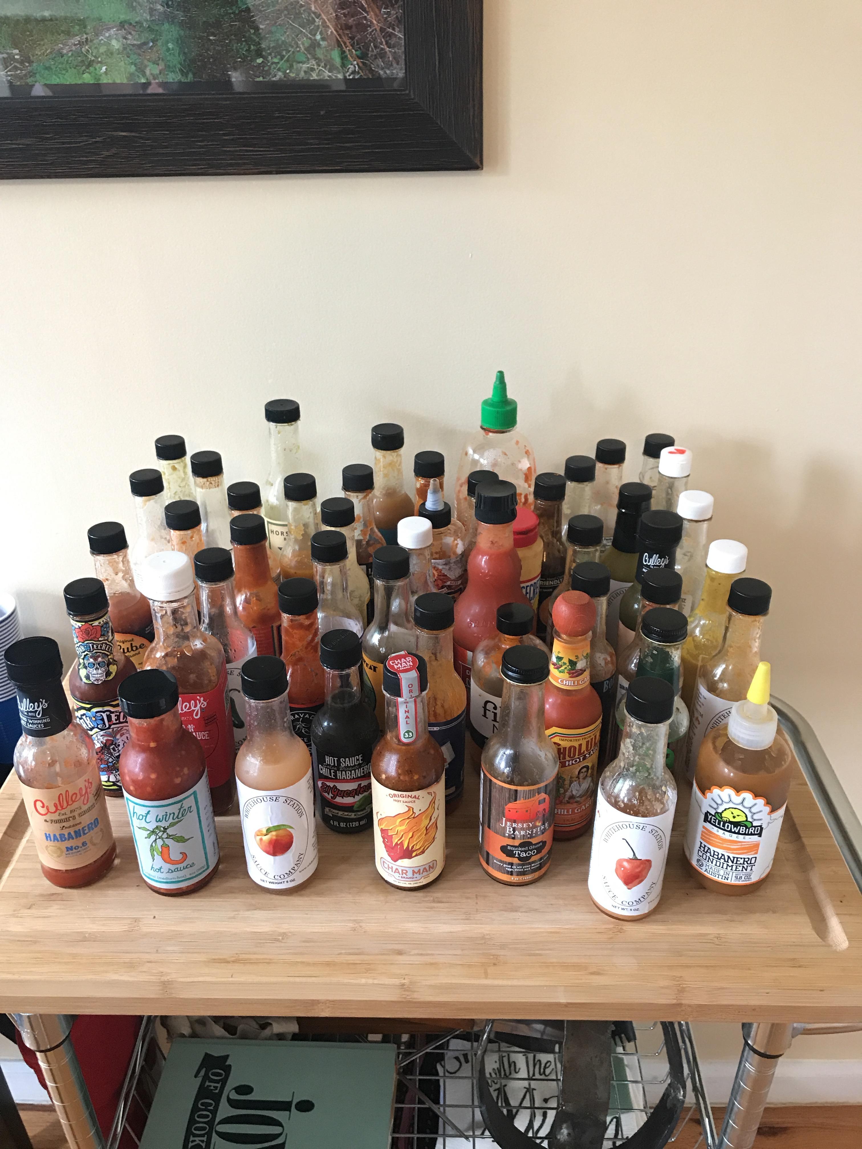 Current hot sauce collection...might be time for a dedicated fridge r