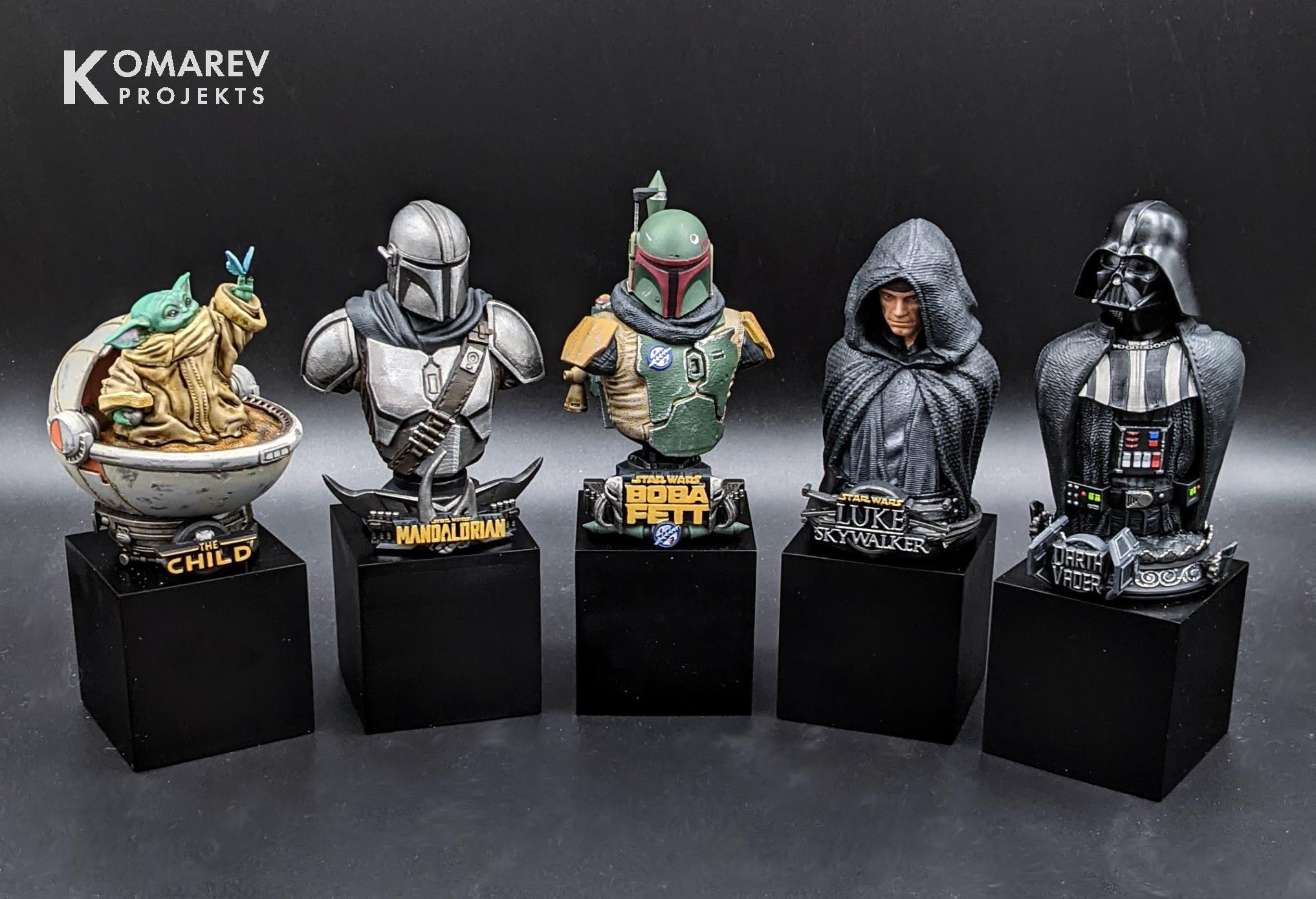 My 3D printed Star Wars bust collection so far! r/minipainting