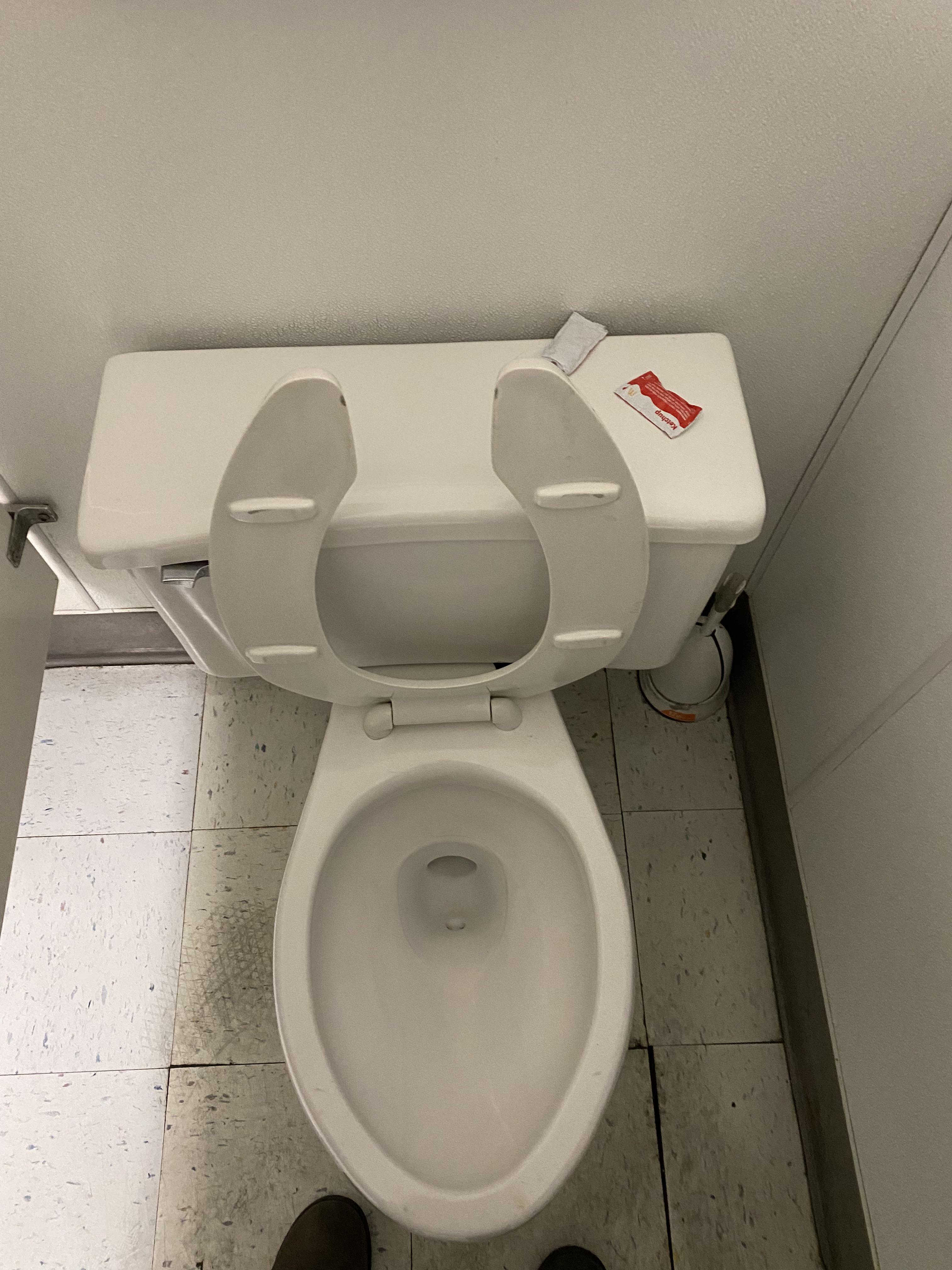 Someone at work was planning to do the ole ketchup packets under the