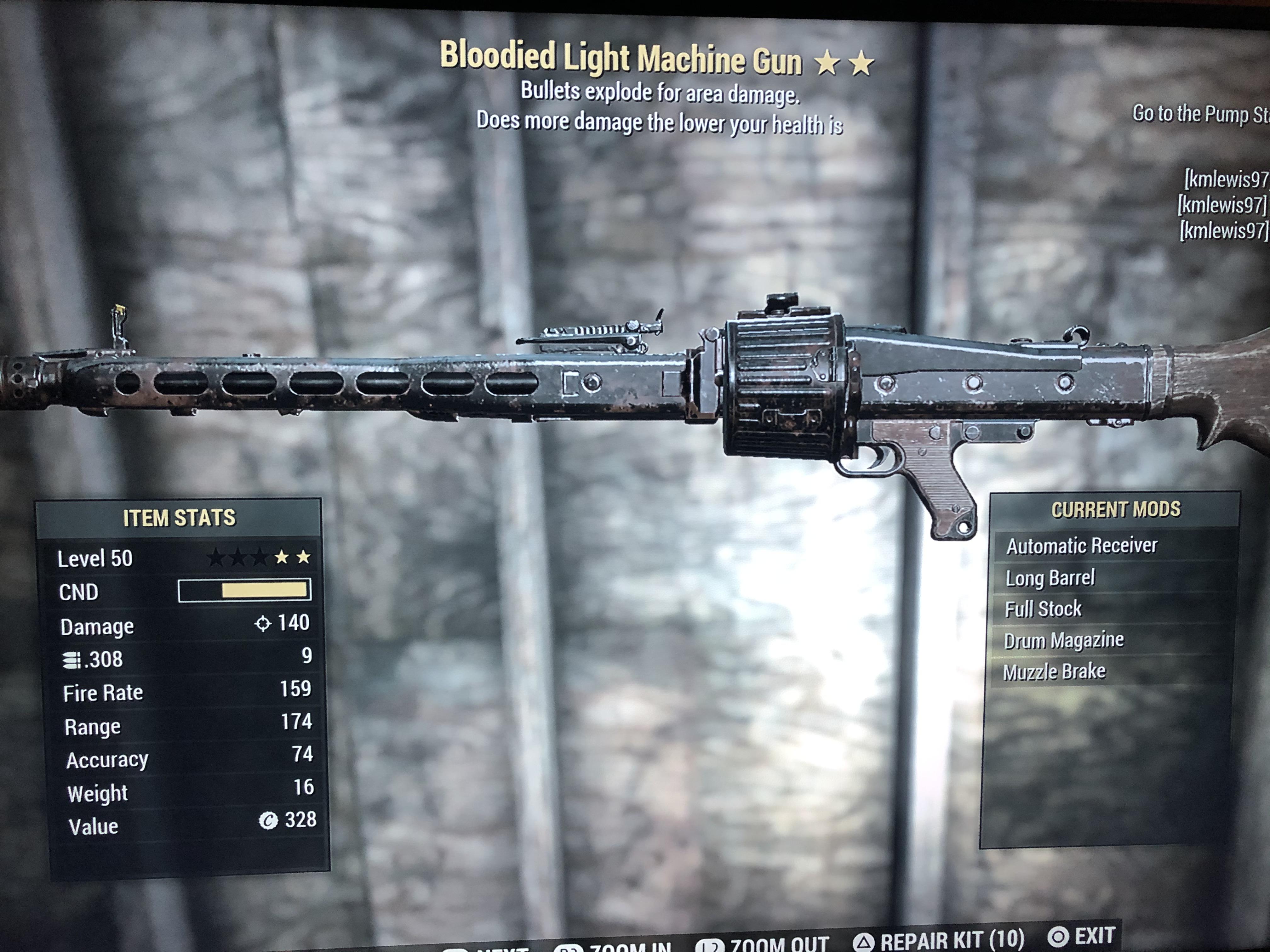 [PS4] H BE Light Machine Gun W 5.56 Offers r/Market76