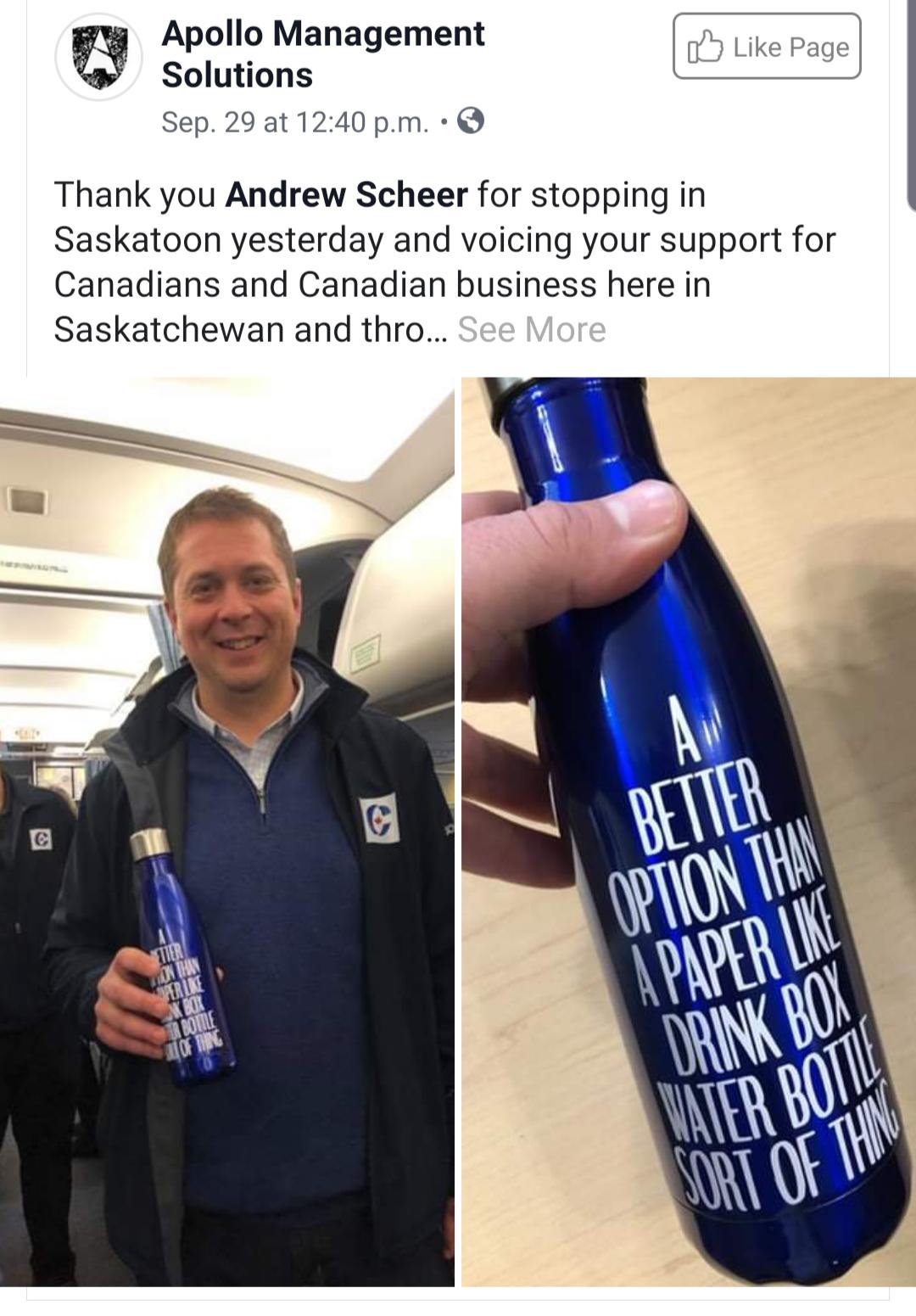 Saskatoon business creates reusable water bottles that subtly mock