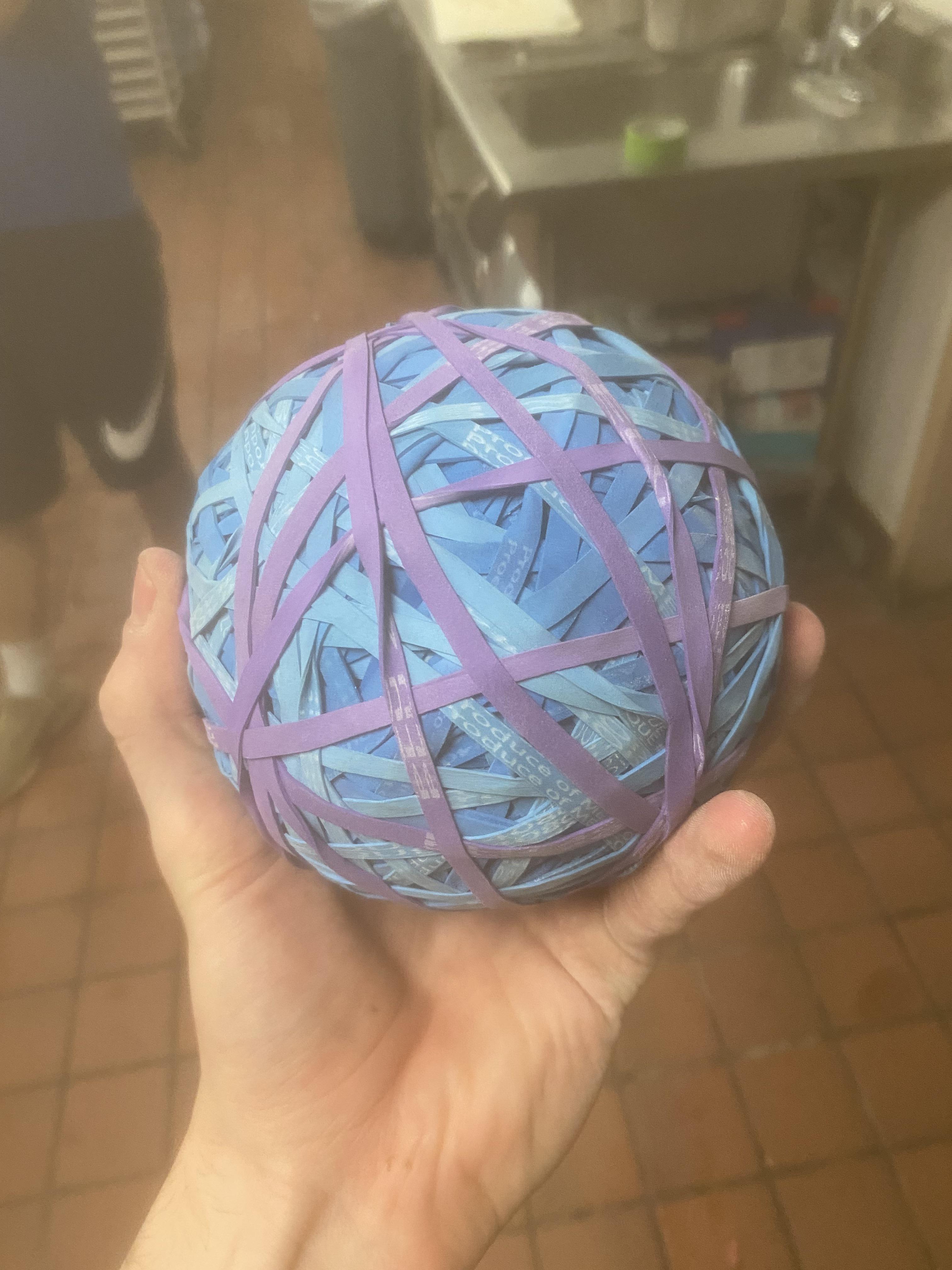I see your rubber band ball and raise you mine. 6 months worth of