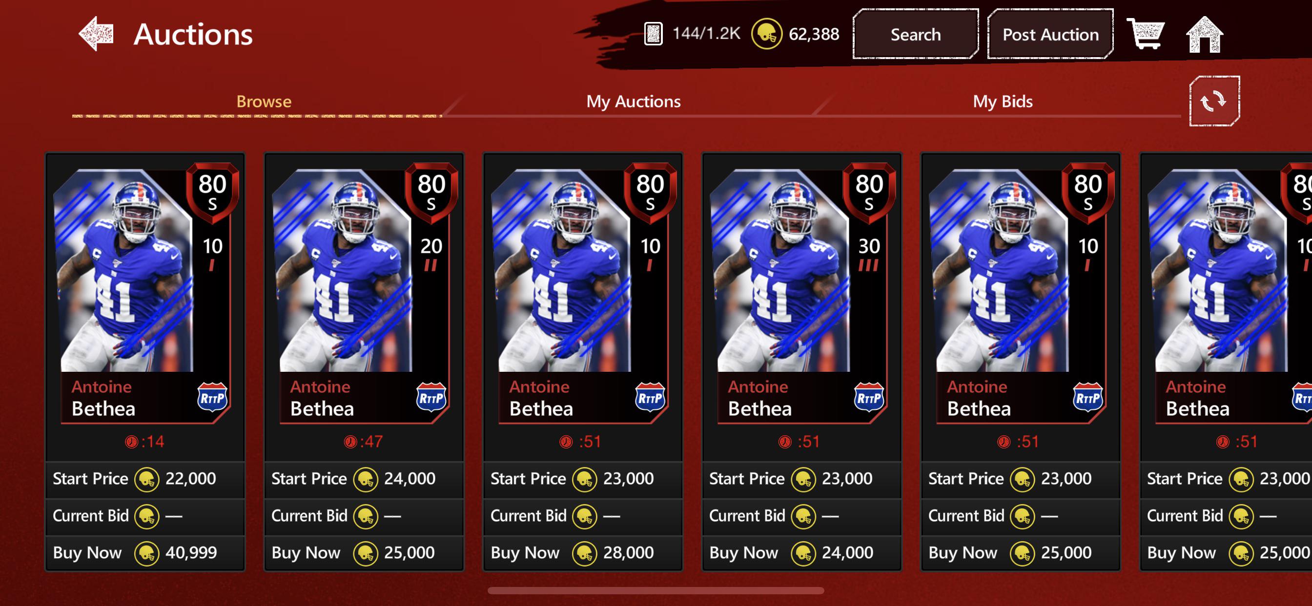 Went on to the auction house today. MaddenMobileForums