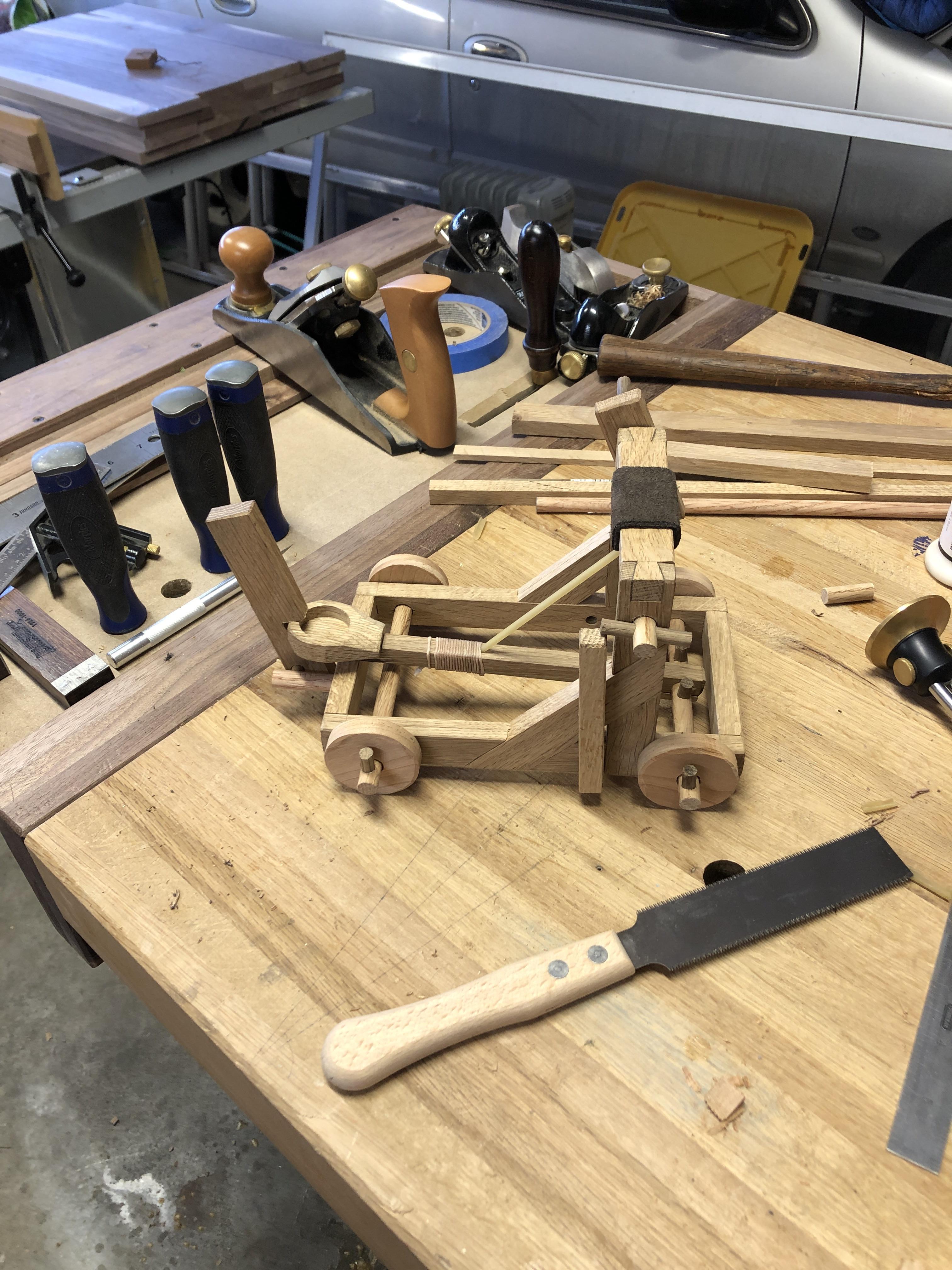 Made a mini siege engine for the kiddos. : r/woodworking
