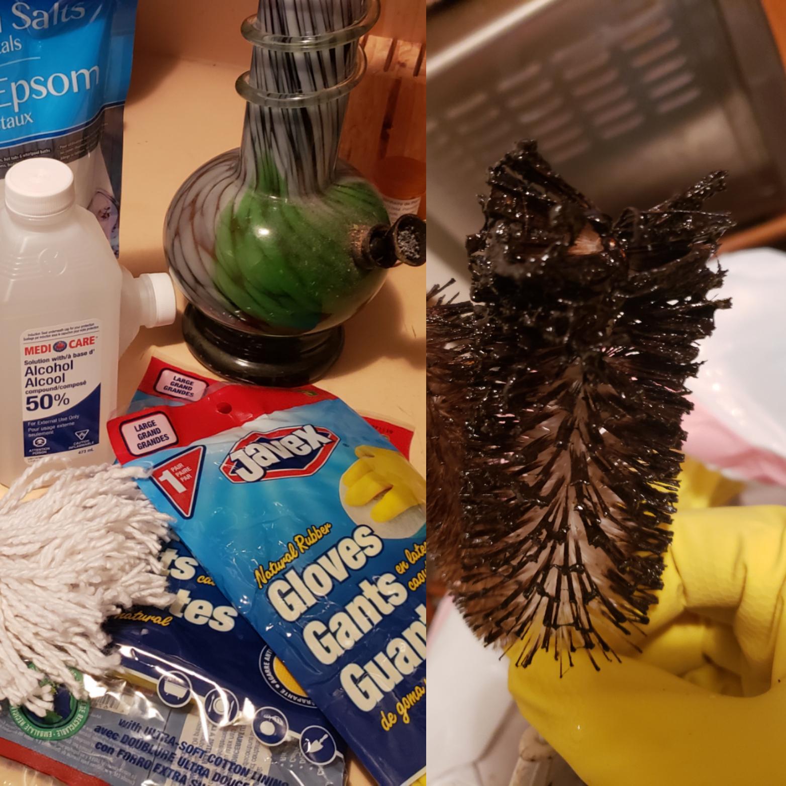 Cleaning my bong after 5 years of use (and not cleaning for those 5