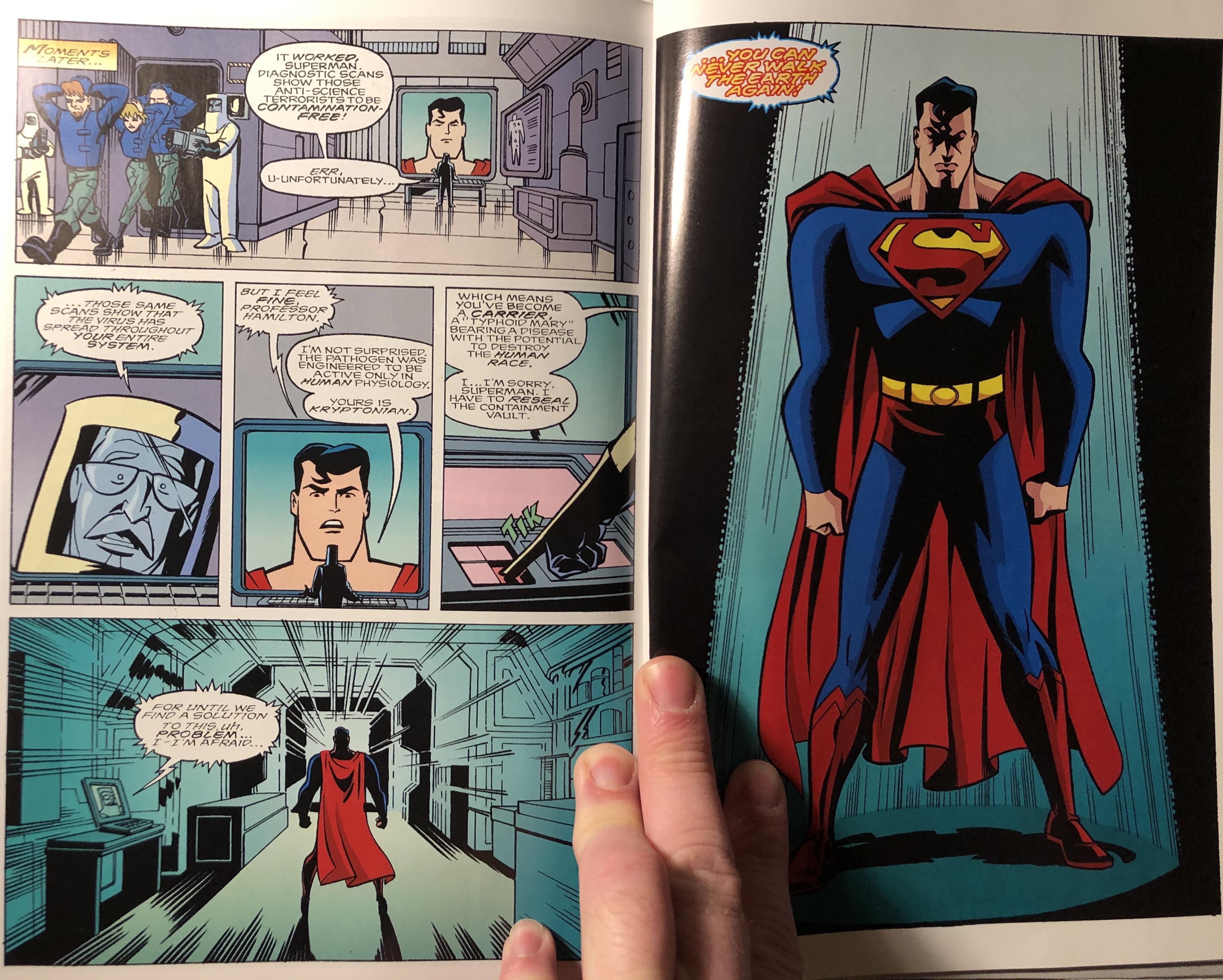 Superman Would Ve Inhaled The Virus And Find The Solution To Get Rid Of It Superman Adventures 1 Superman Vs Lobo Superman