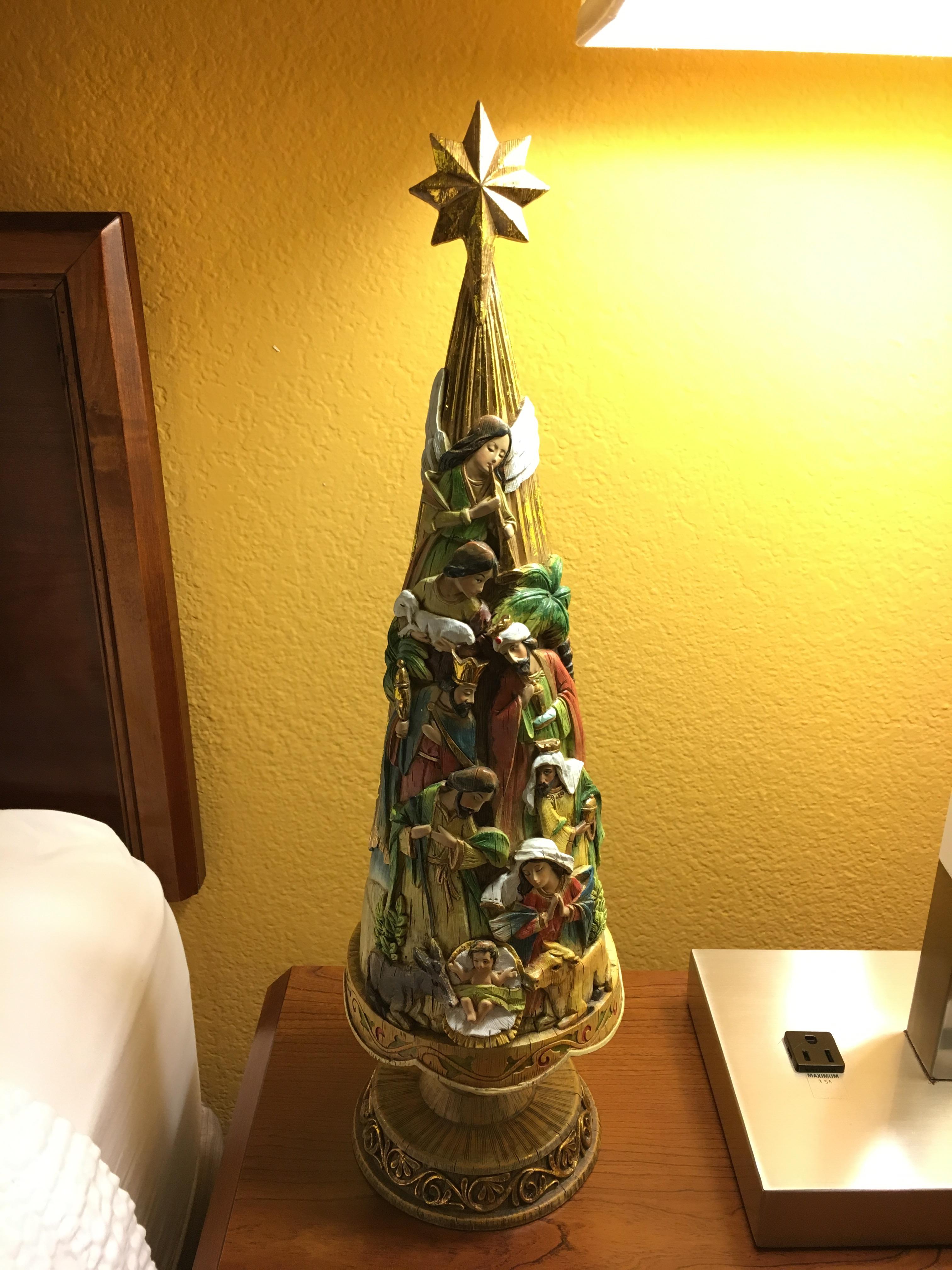 Nativity Christmas Tree Avalon Nativity tree ThriftStoreHauls