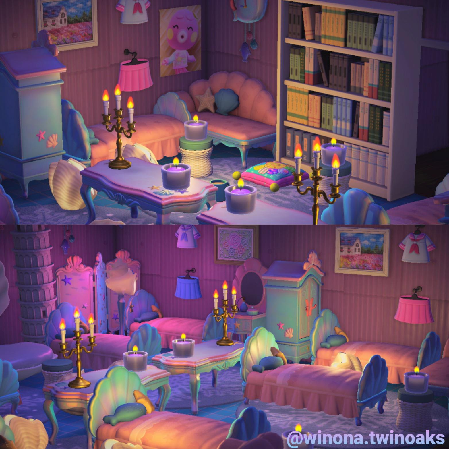 Made a mermaid room with lots of beds because I figured mermaids have