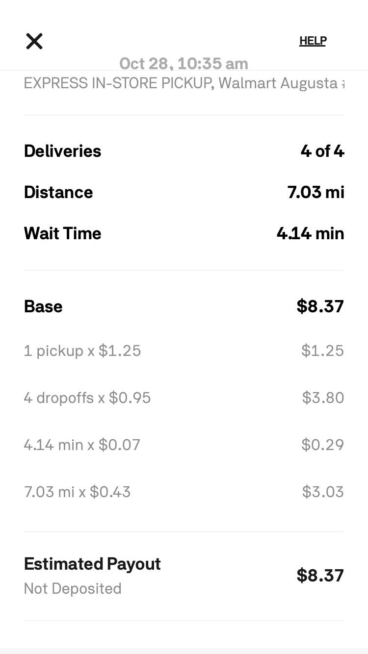 For those who asked how much I got paid for the 4 deliveries at once