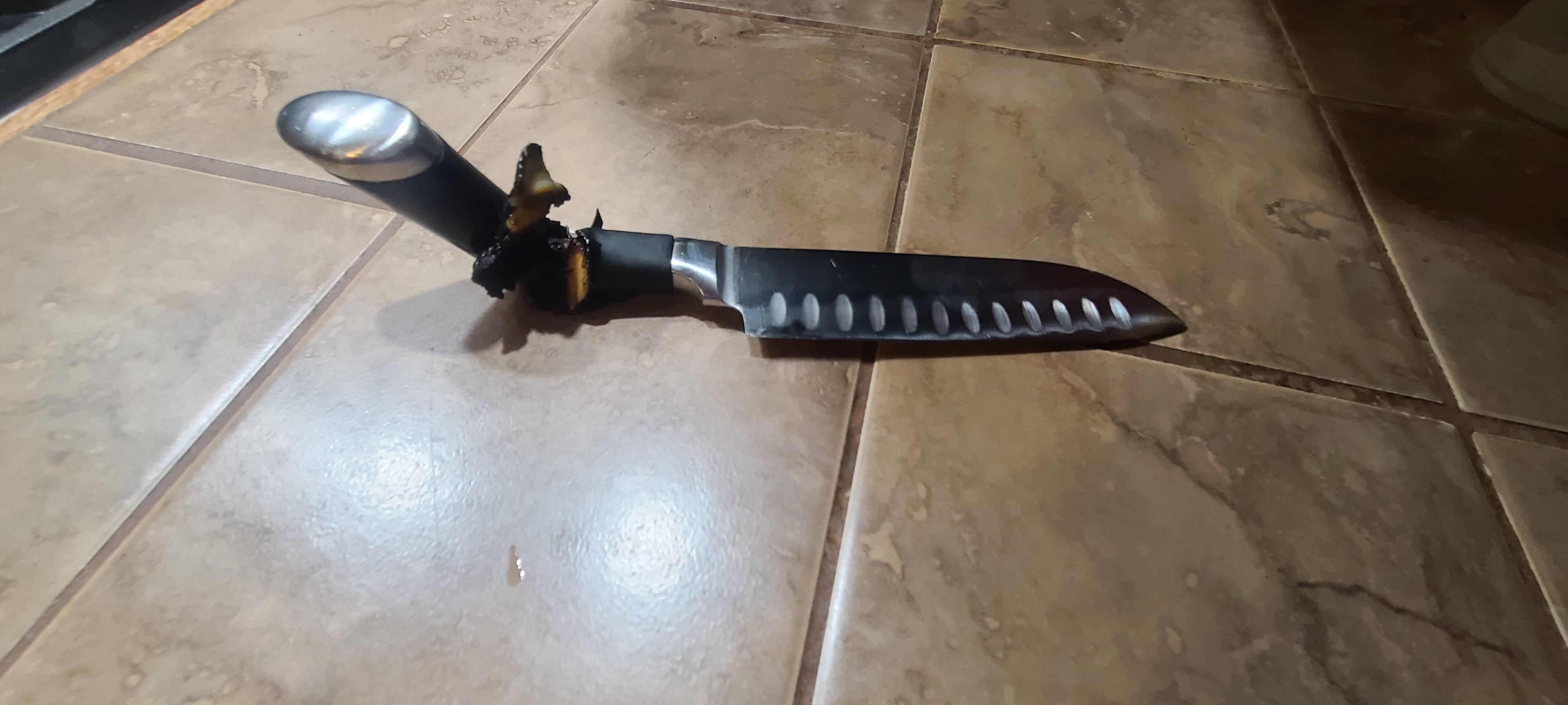 Smelled burning plastic in the kitchen and checked the dishwasher to