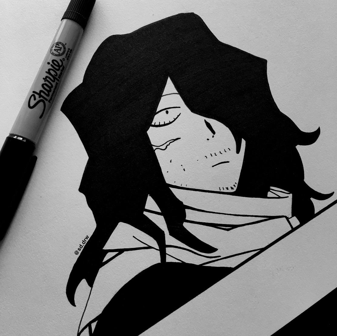 Aizawa (Eraserhead) (my drawing) r/BokuNoHeroAcademia
