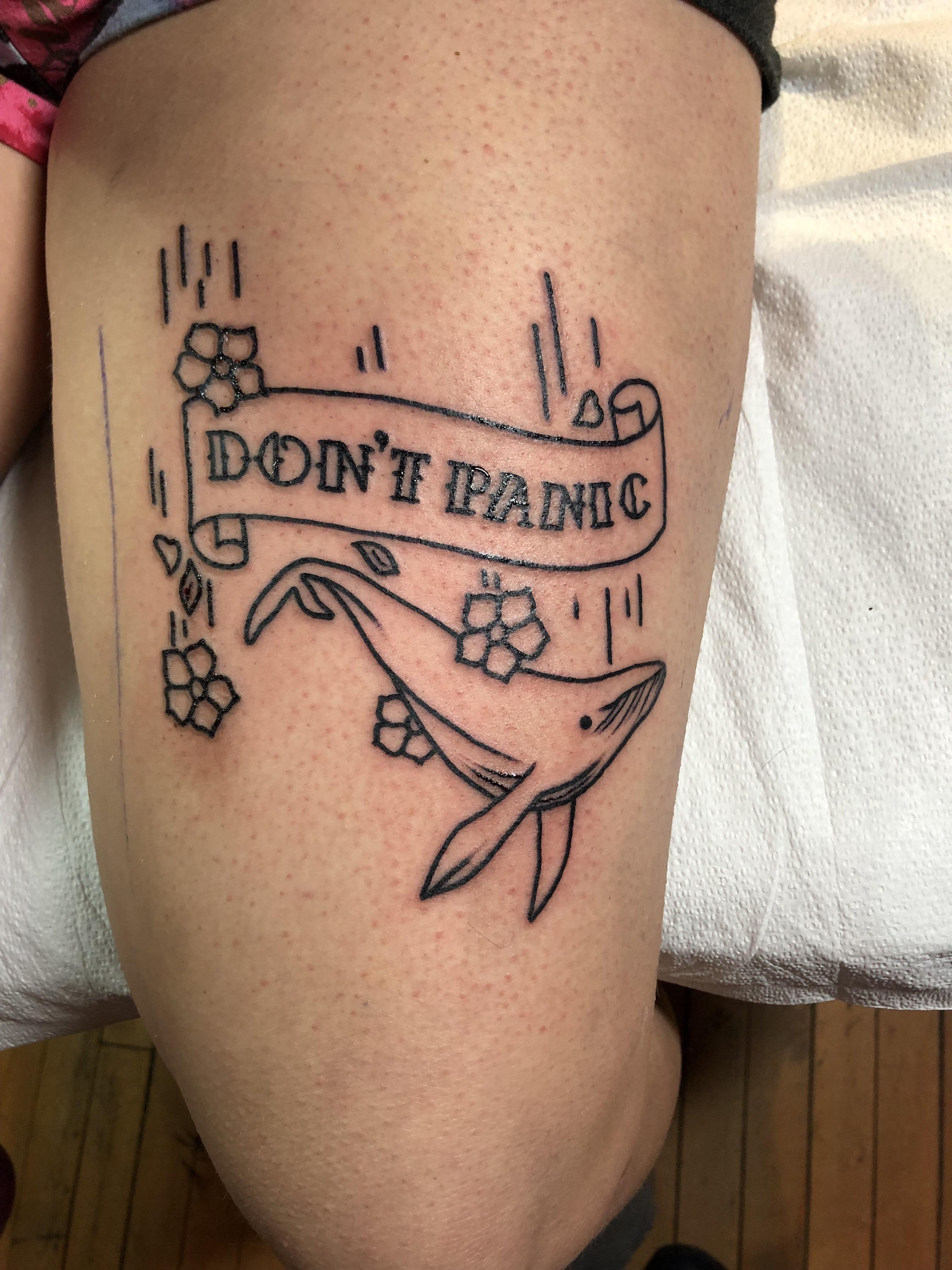 Dont Panic Hitchhikers Guide To The Galaxy Tattoo