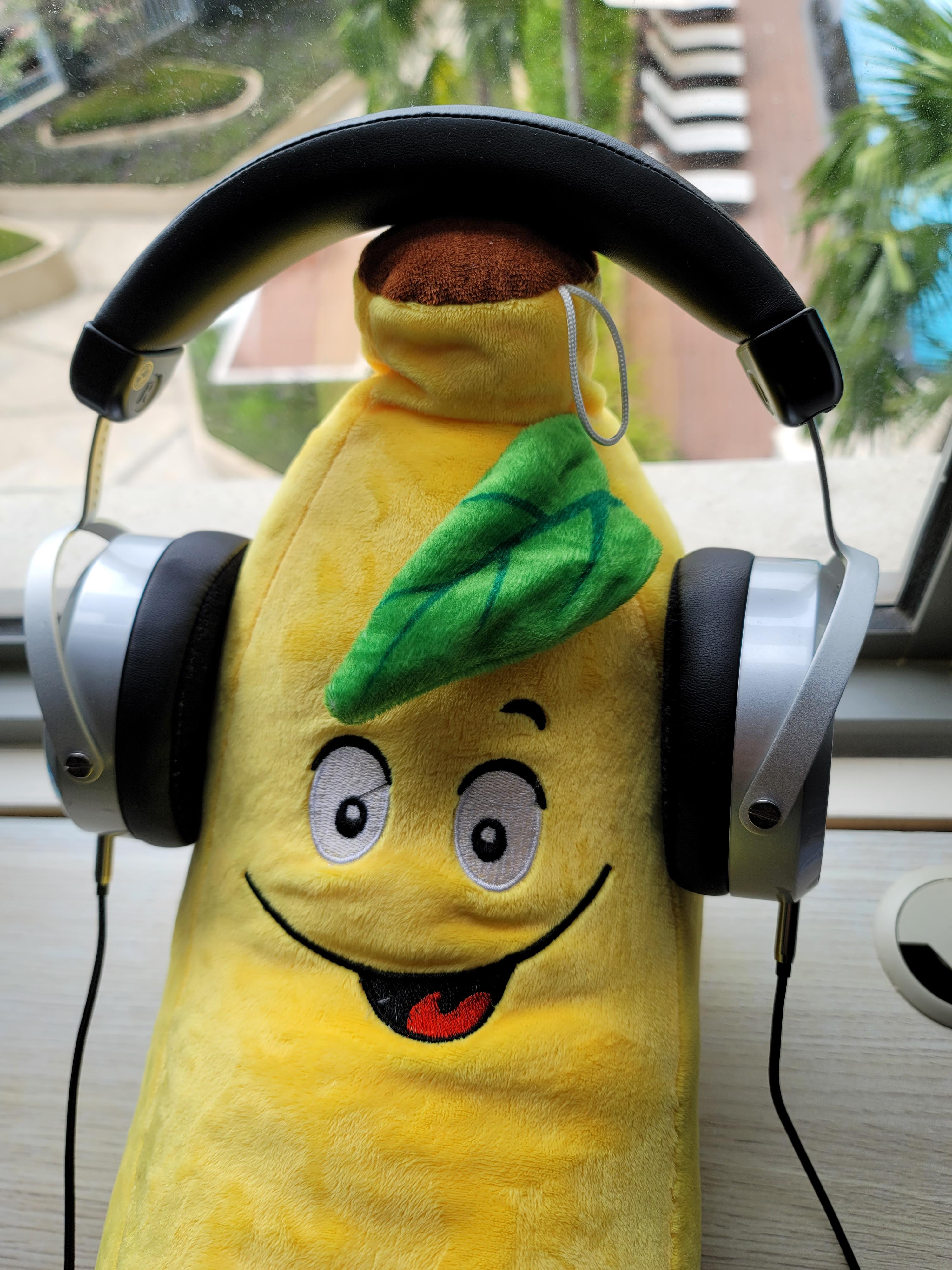 I see your headphone hangers, and raise you CRAZY BANANA r/headphones