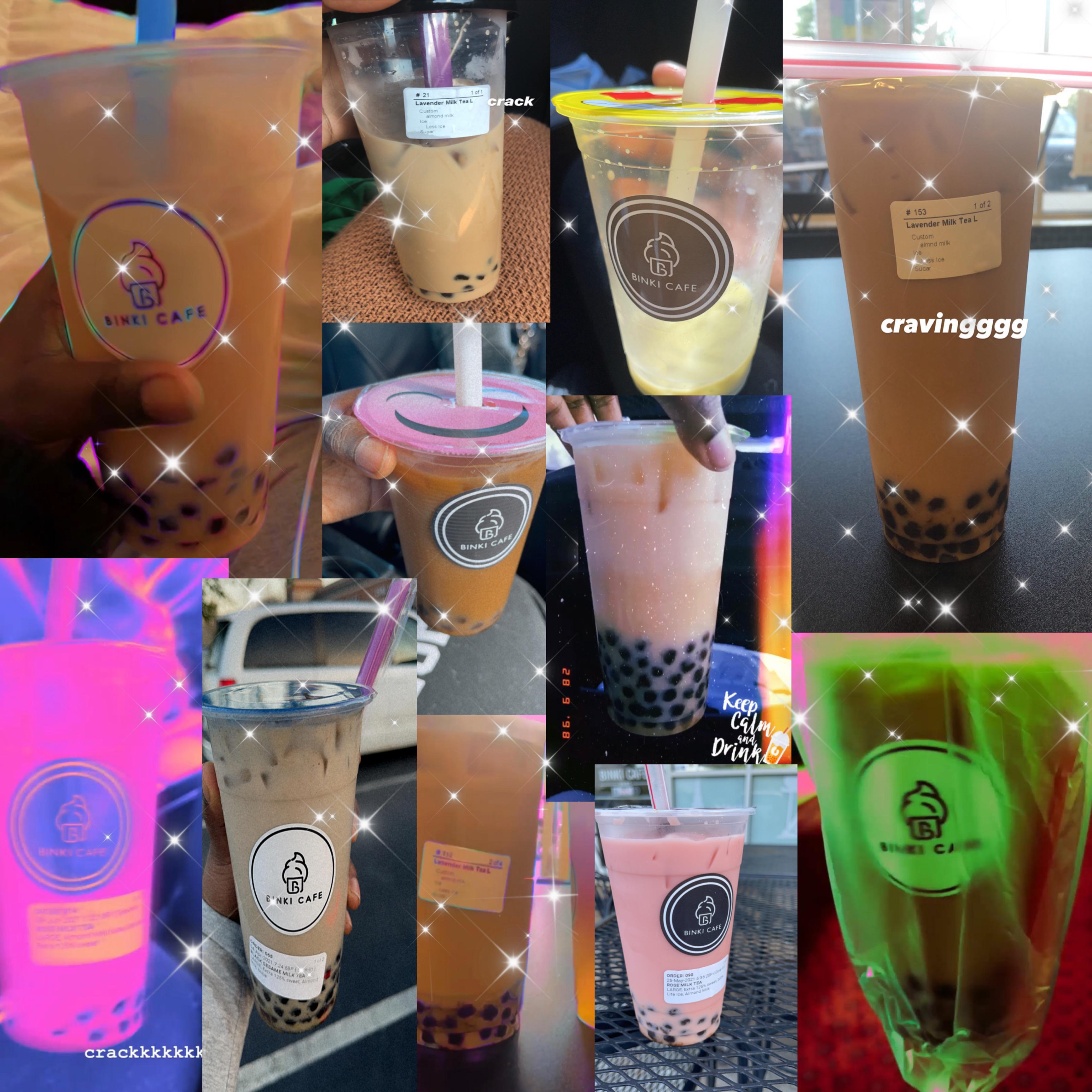 my personal collage from the best boba shop in clt! r/boba