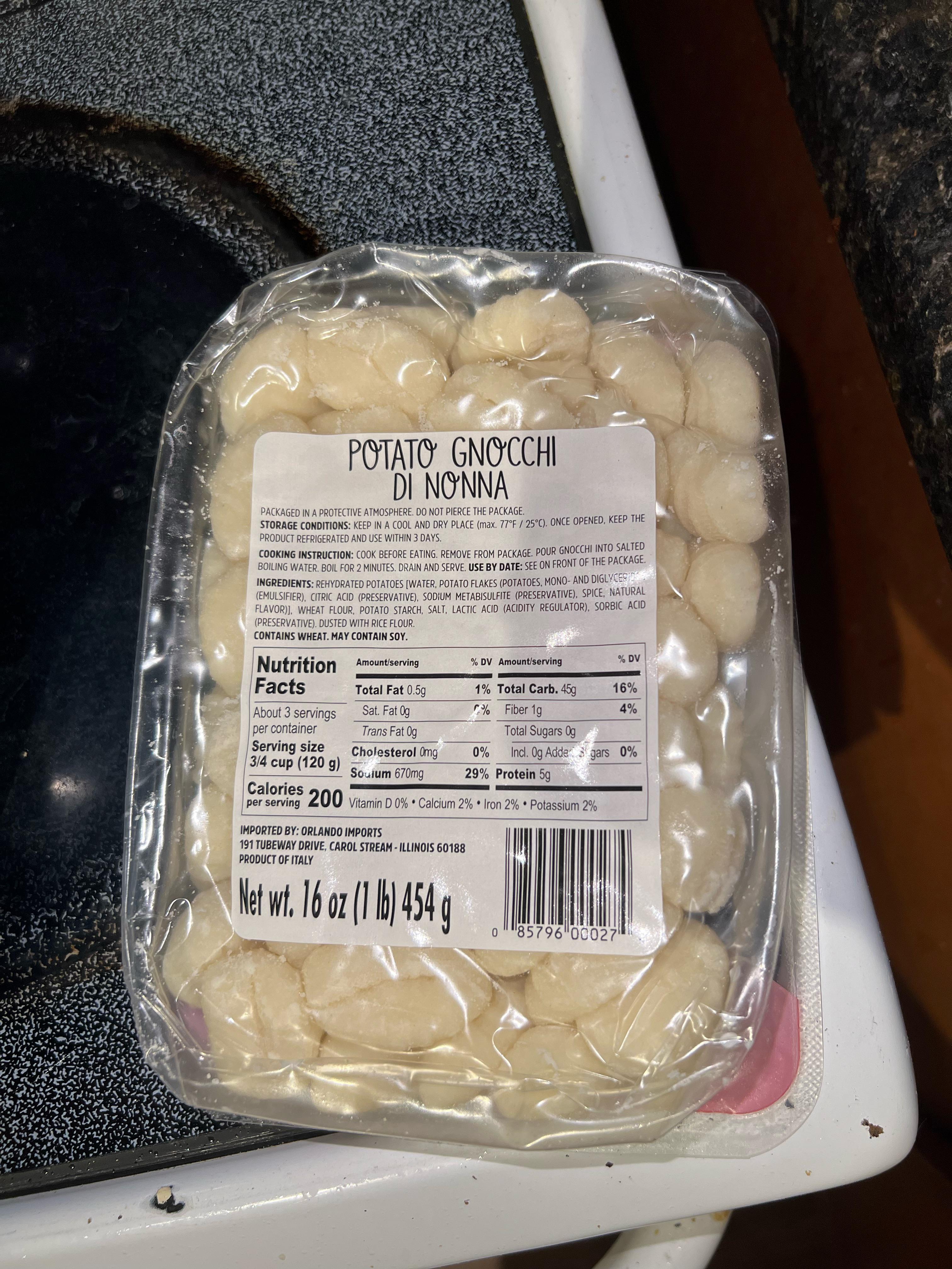 Packaged Gnocchi.. question, the back states to leave in a cool/dry