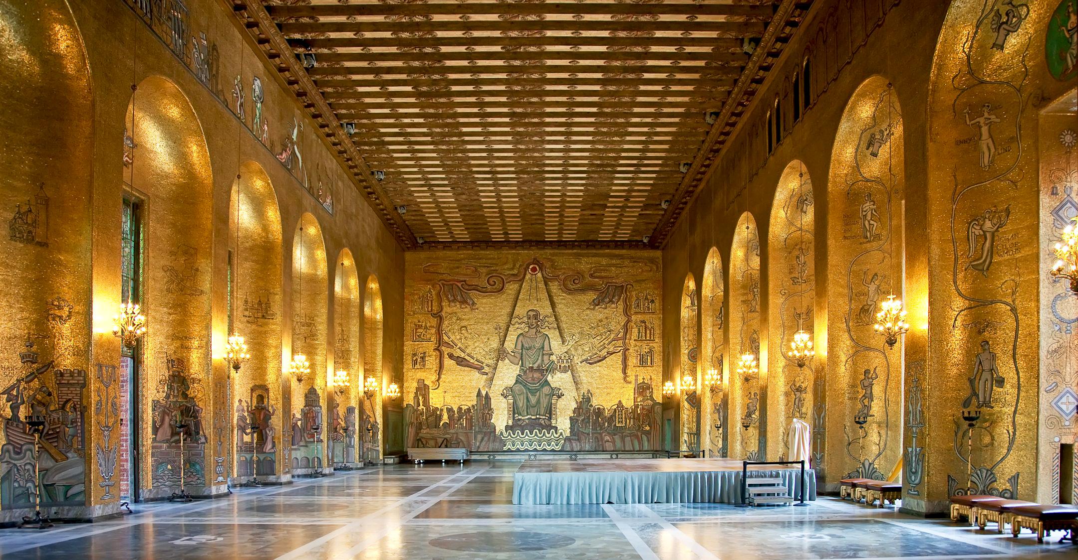 Golden Hall, Stockholm City Hall, Sweden r/ArchitecturalRevival