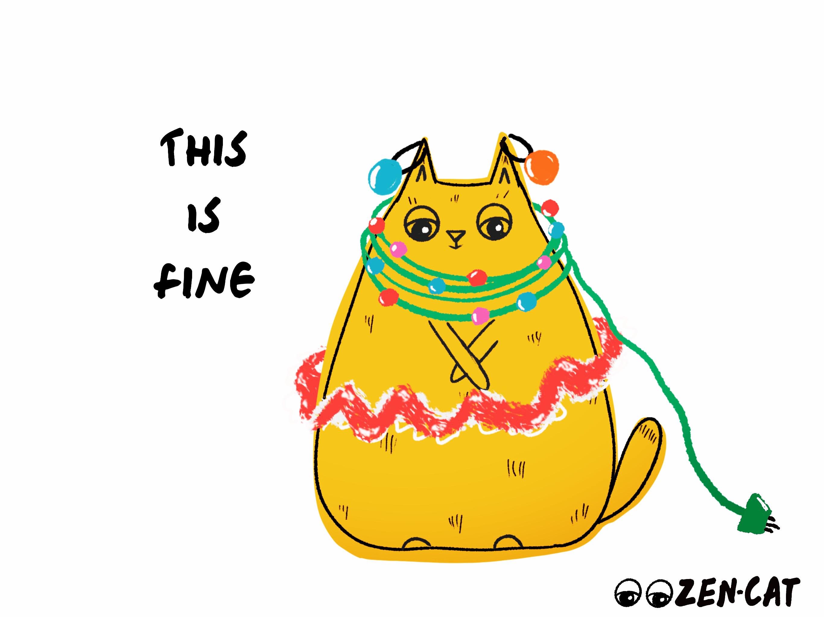 Introducing ZenCat, my new cartoon character 😅 He’s so laid back he’s