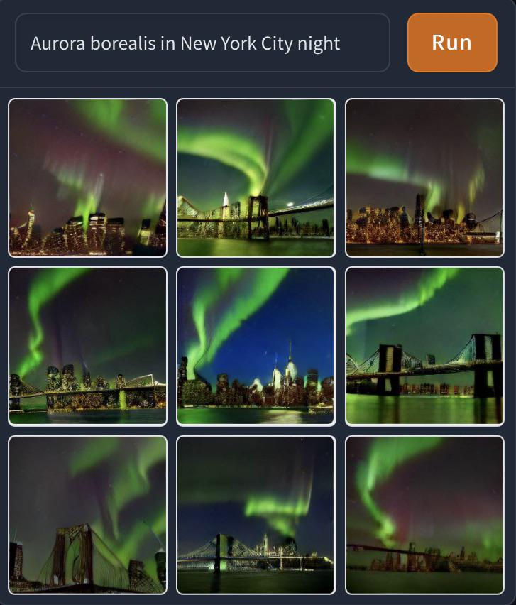 Aurora borealis in New York City night. dallemini