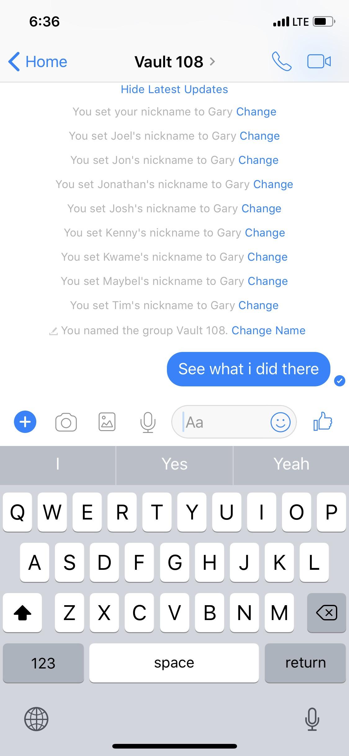 When you gain control of a group chat. gaming
