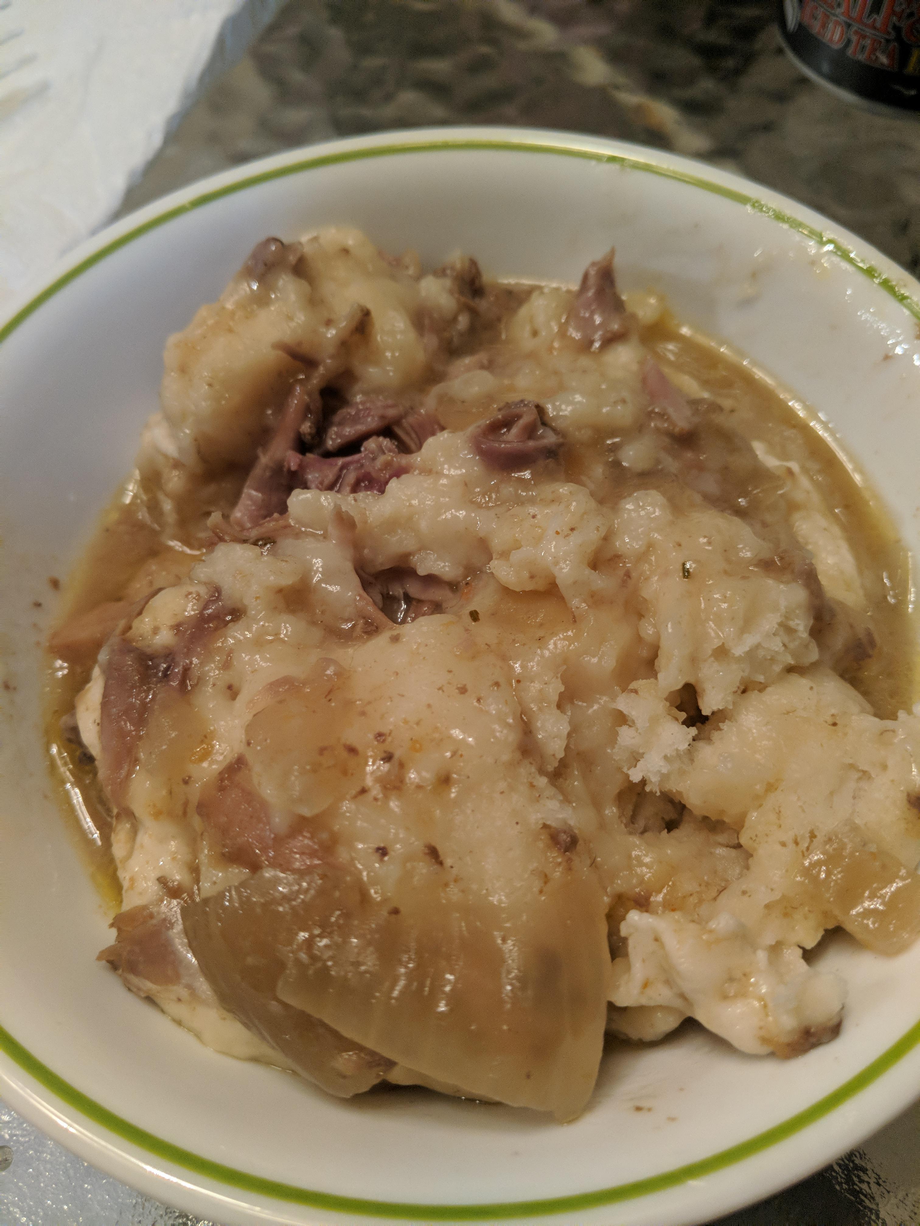 Squirrel and Dumplings from the crock pot. I was trying a new recipe