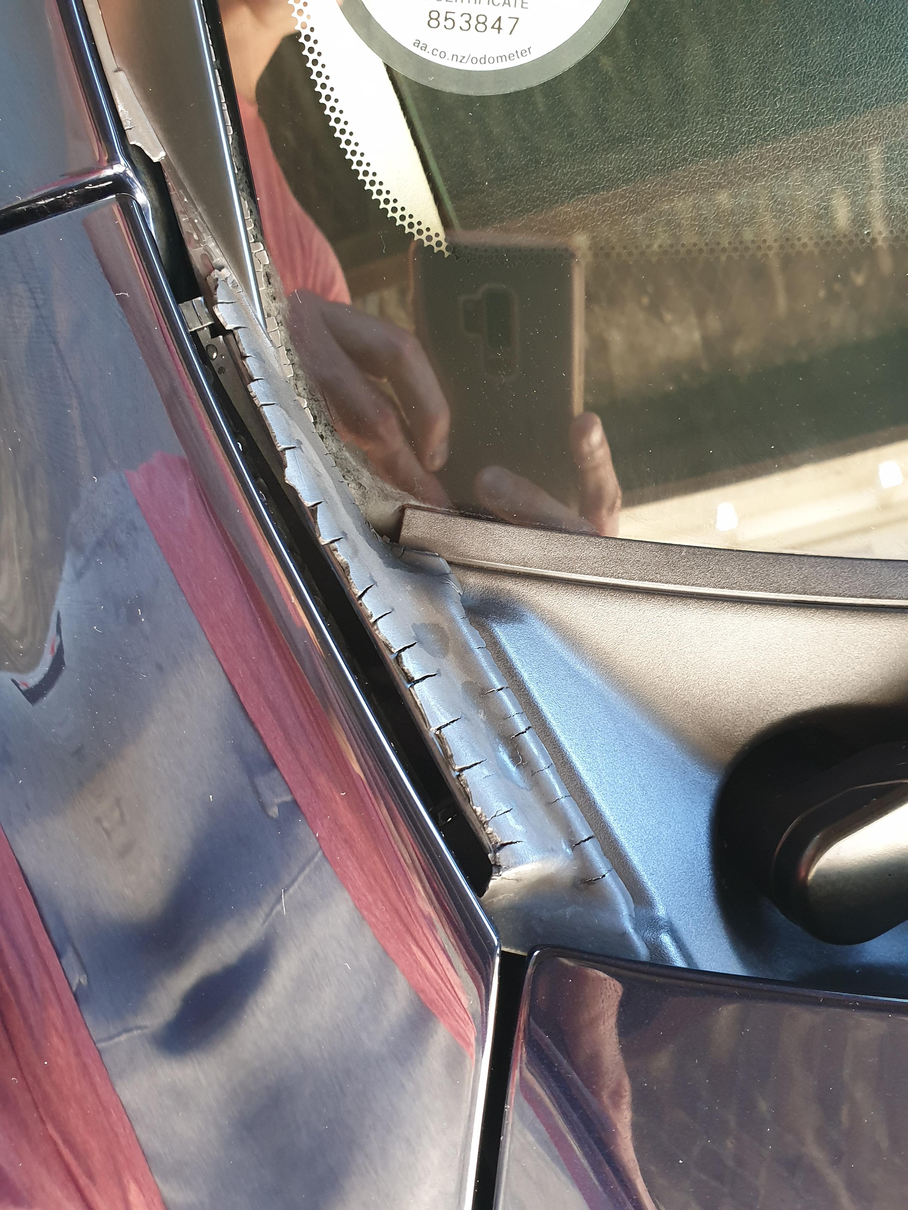 Cracking trim bottom corner of windshield. Is this a common issue and