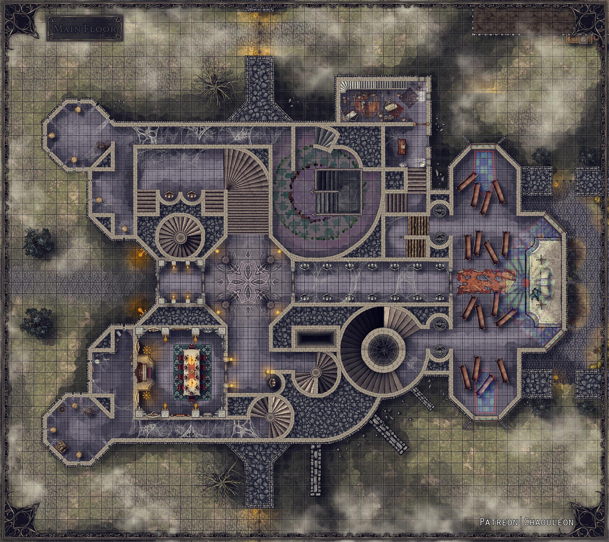 [Art] [Battlemap] Castle Ravenloft Main Floor (54x48) r/DnD