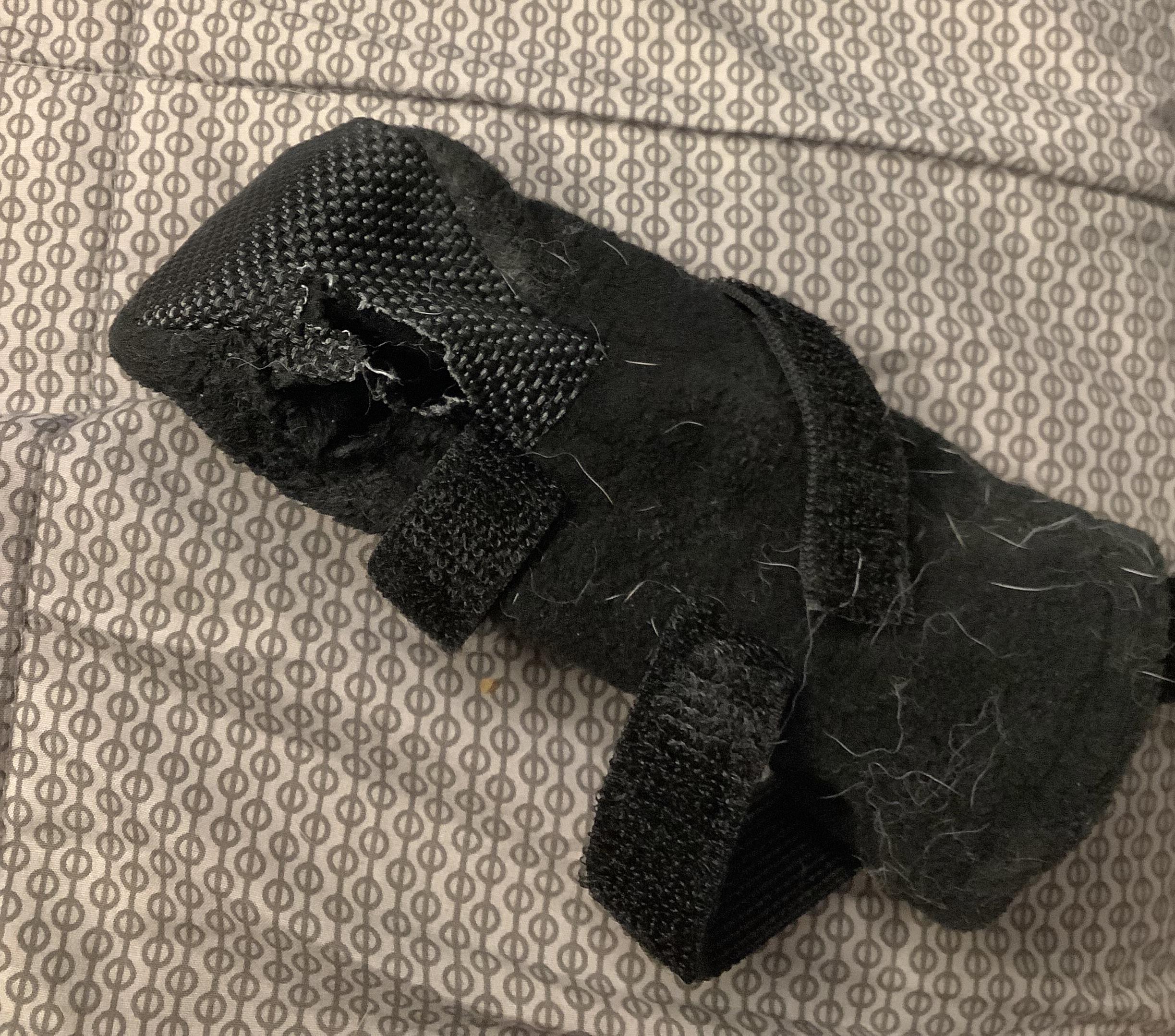 My dog chewed trough the boot that was supposed to prevent him from