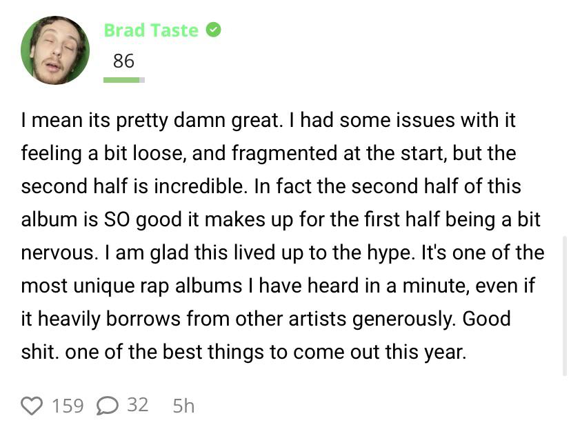 Brad Taste in Music IDMTHY Review r/Quadeca