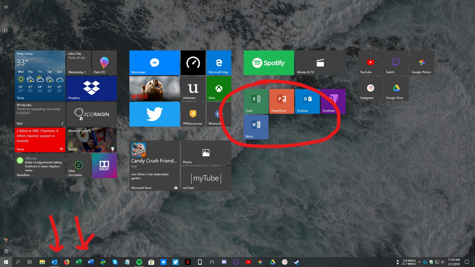 Got the new Office icons but on taskbar only. Unpin/Pin from Start Menu