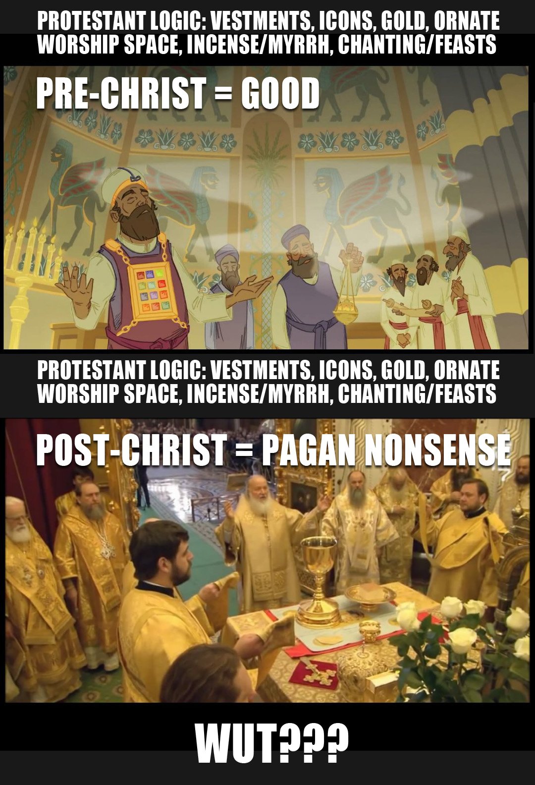 Protestant logic. r/OrthodoxMemes