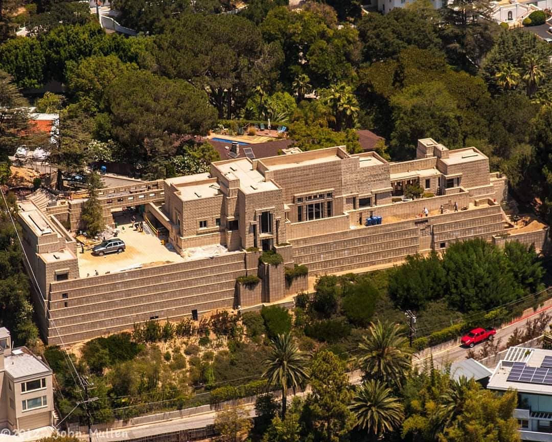 Check out this awesome aerial view of the Ennis House by Frank Llyod