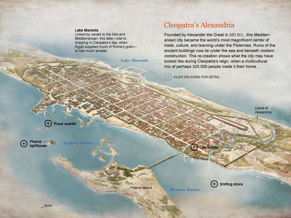 Alexandria, Egypt during Cleopatra's reign home to perhaps 325,000