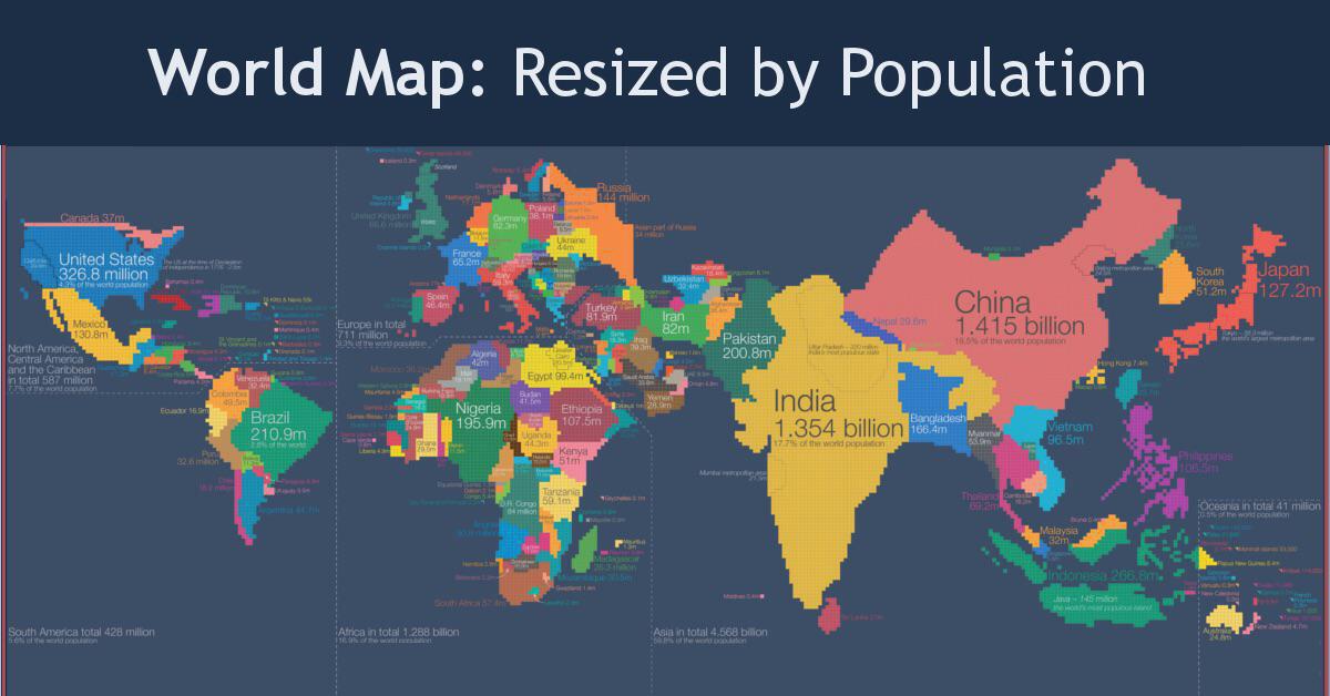 This 3D World Population Density Map Shows The Spread of 8.
