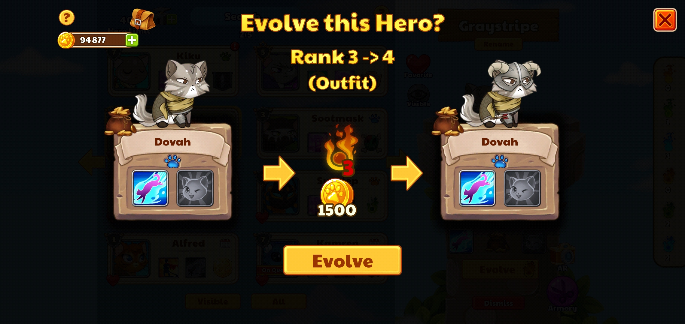 Not sure if this fits but I was playing castle cats and noticed the