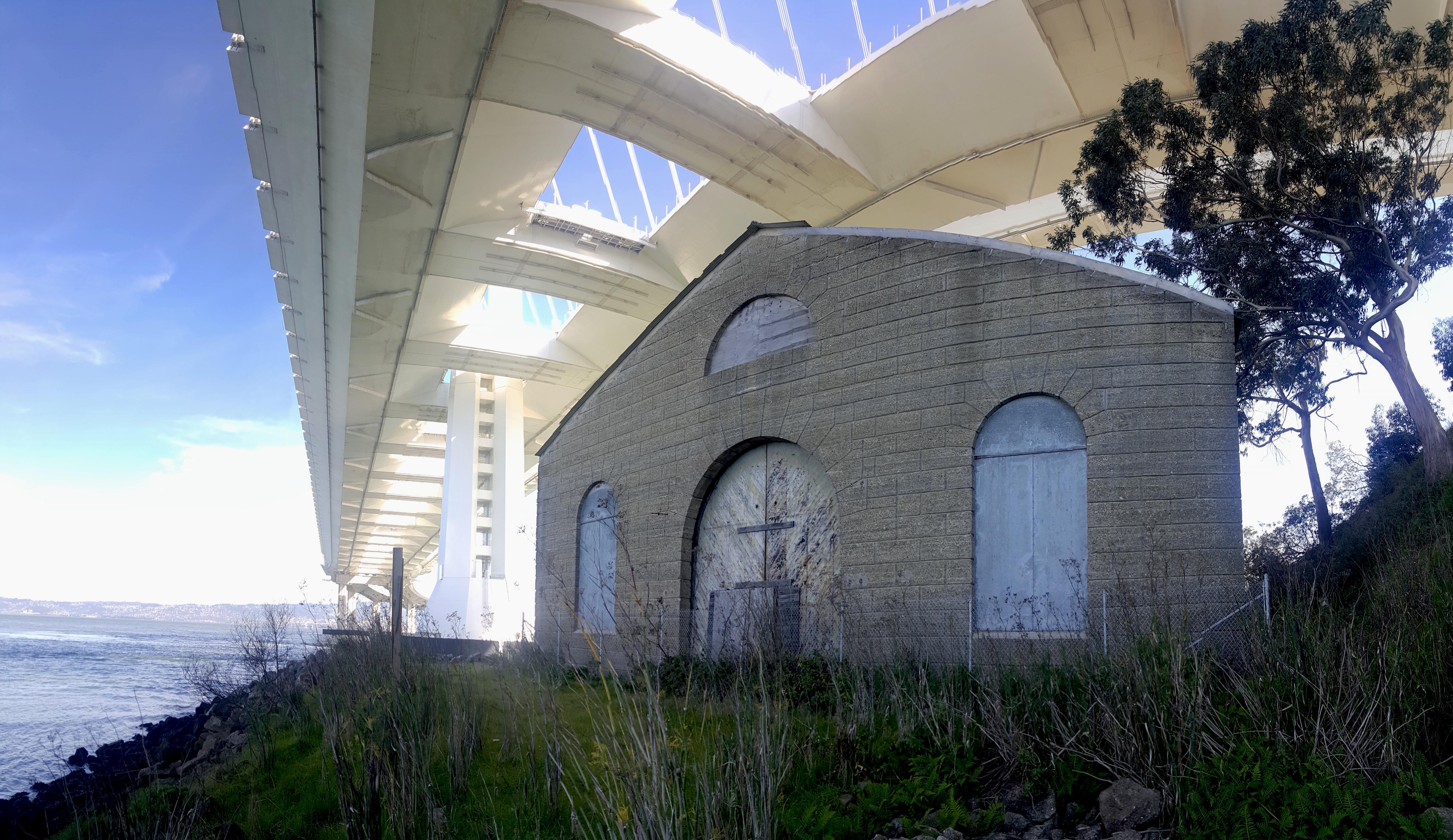 Old armory building under the Bay Bridge on Yerba Buena Island r/bayarea