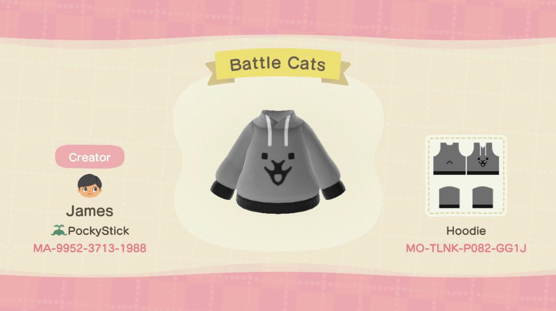 I made this little battle cats face hoodie for you animal crossing