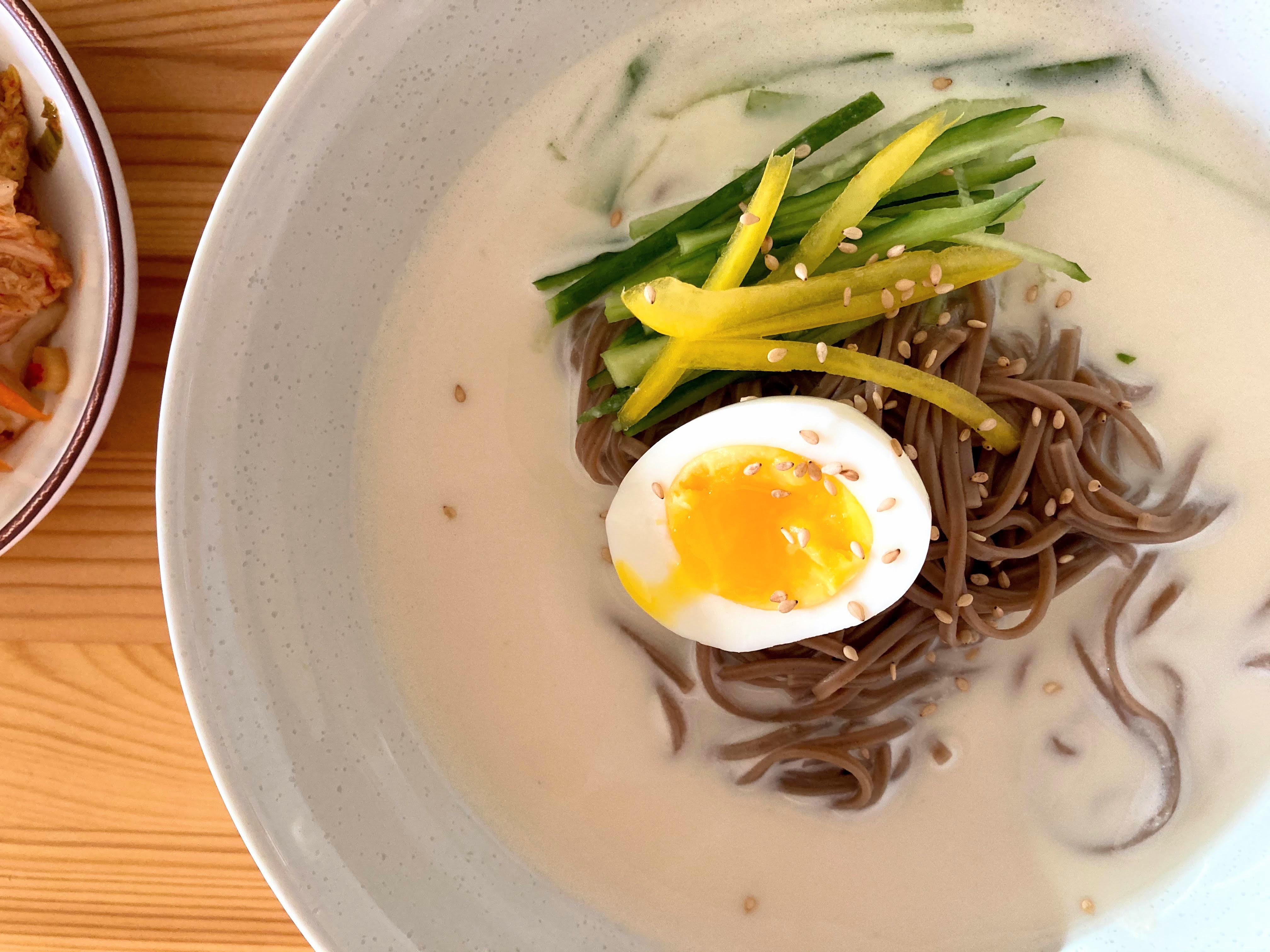 I made soy milk noodle soup (콩국수) for the first time. r/KoreanFood