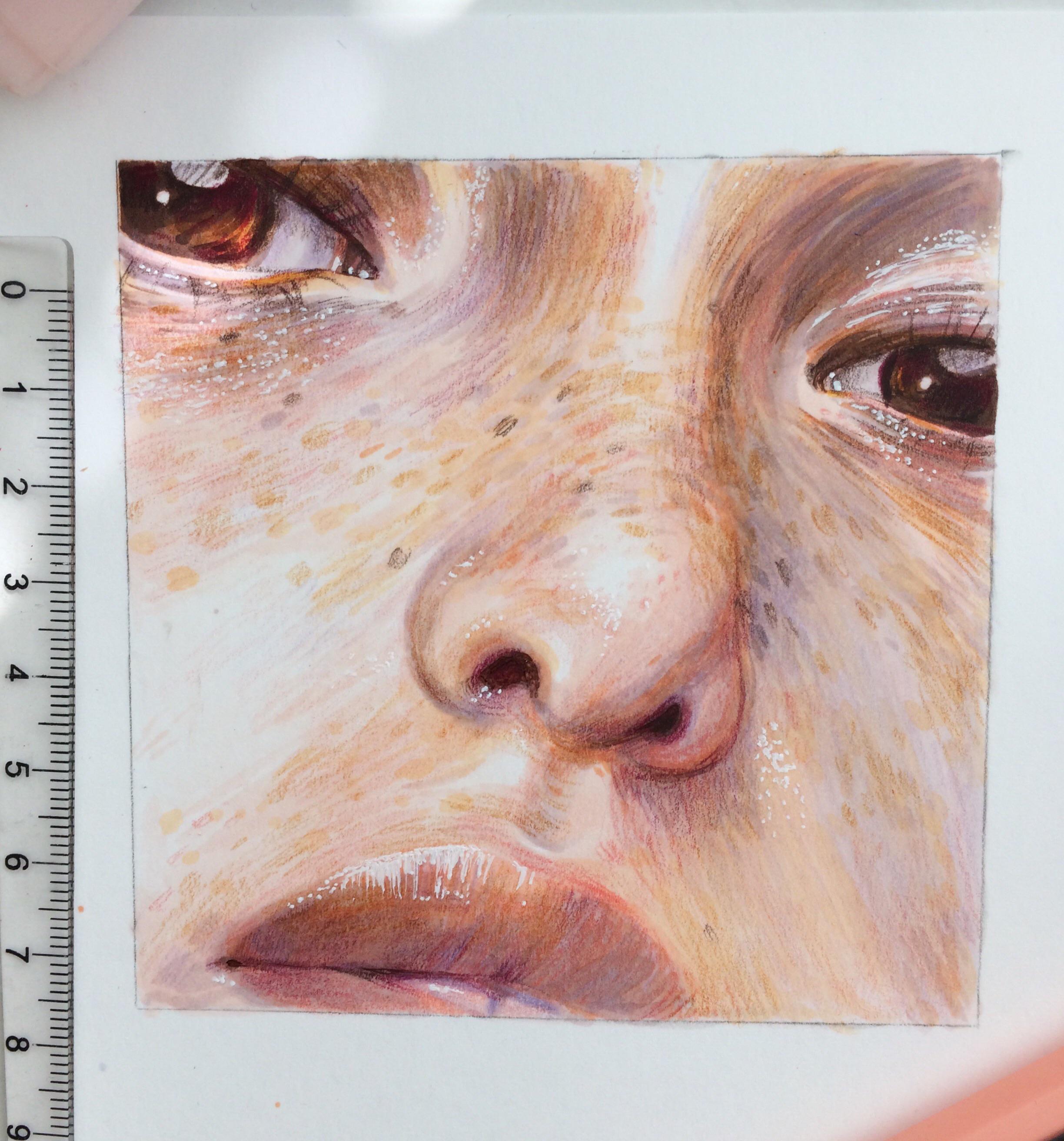 Practicing a little more realistic skin textures with copic markers r