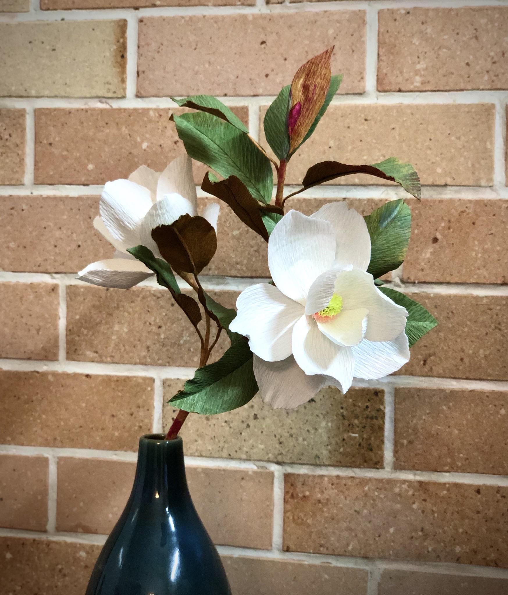 Crepe paper Magnolia Grandiflora for my grandmotherinlaw, whose