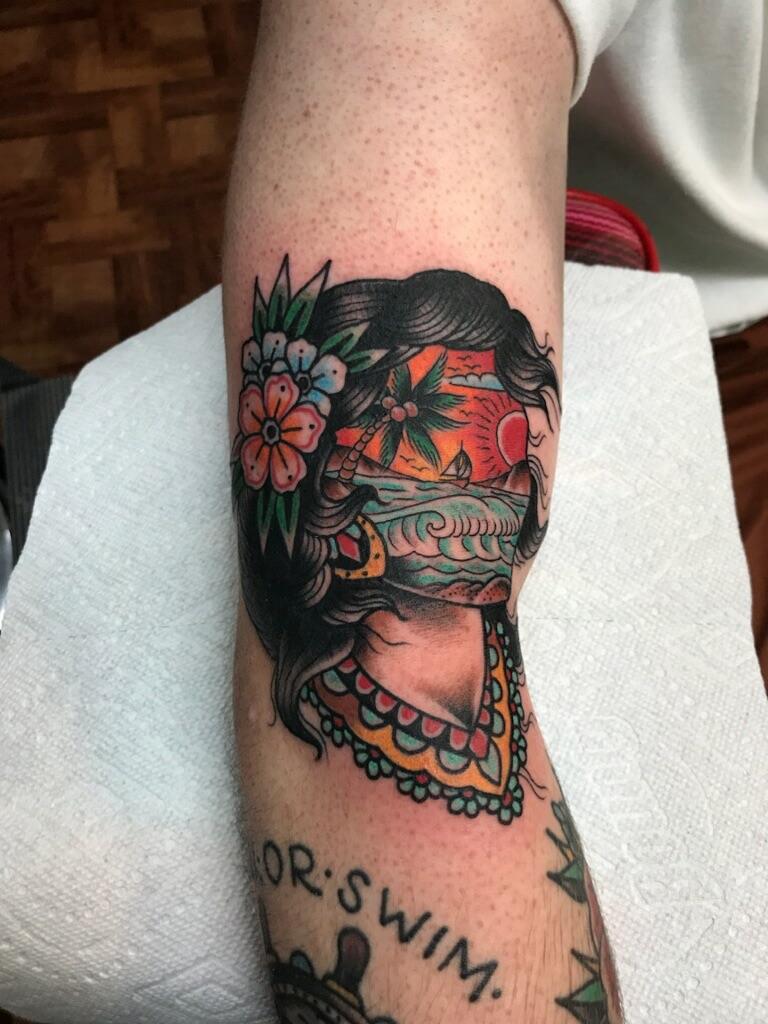 Scene in a face by Mikey Sarratt High Noon Tattoo