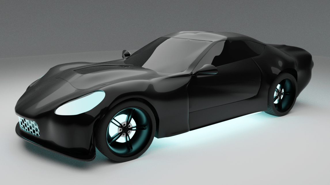 Made this Corvette in blender, colours inspired by BlueInversions car